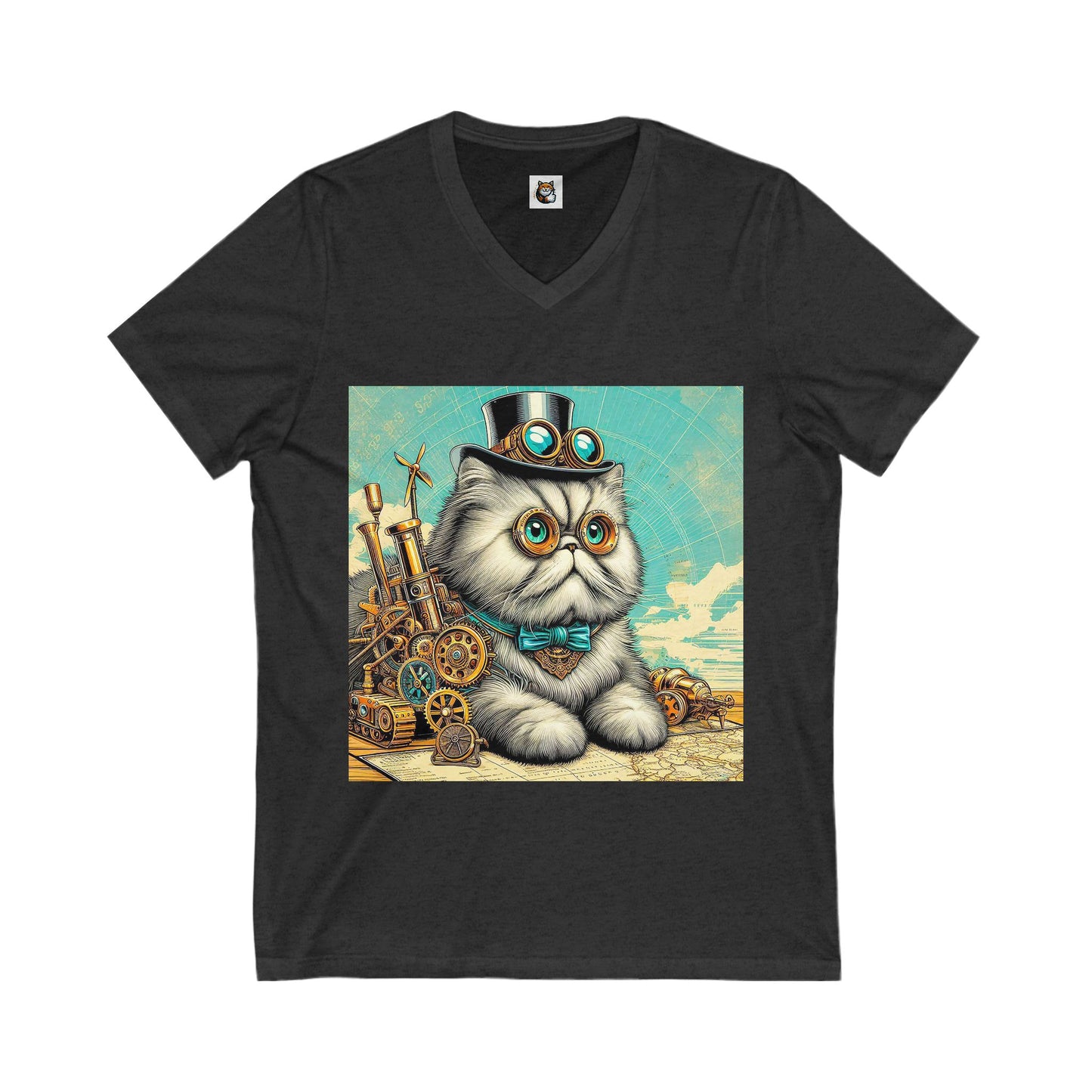- Selkirk Rex Design steam punk V-Neck