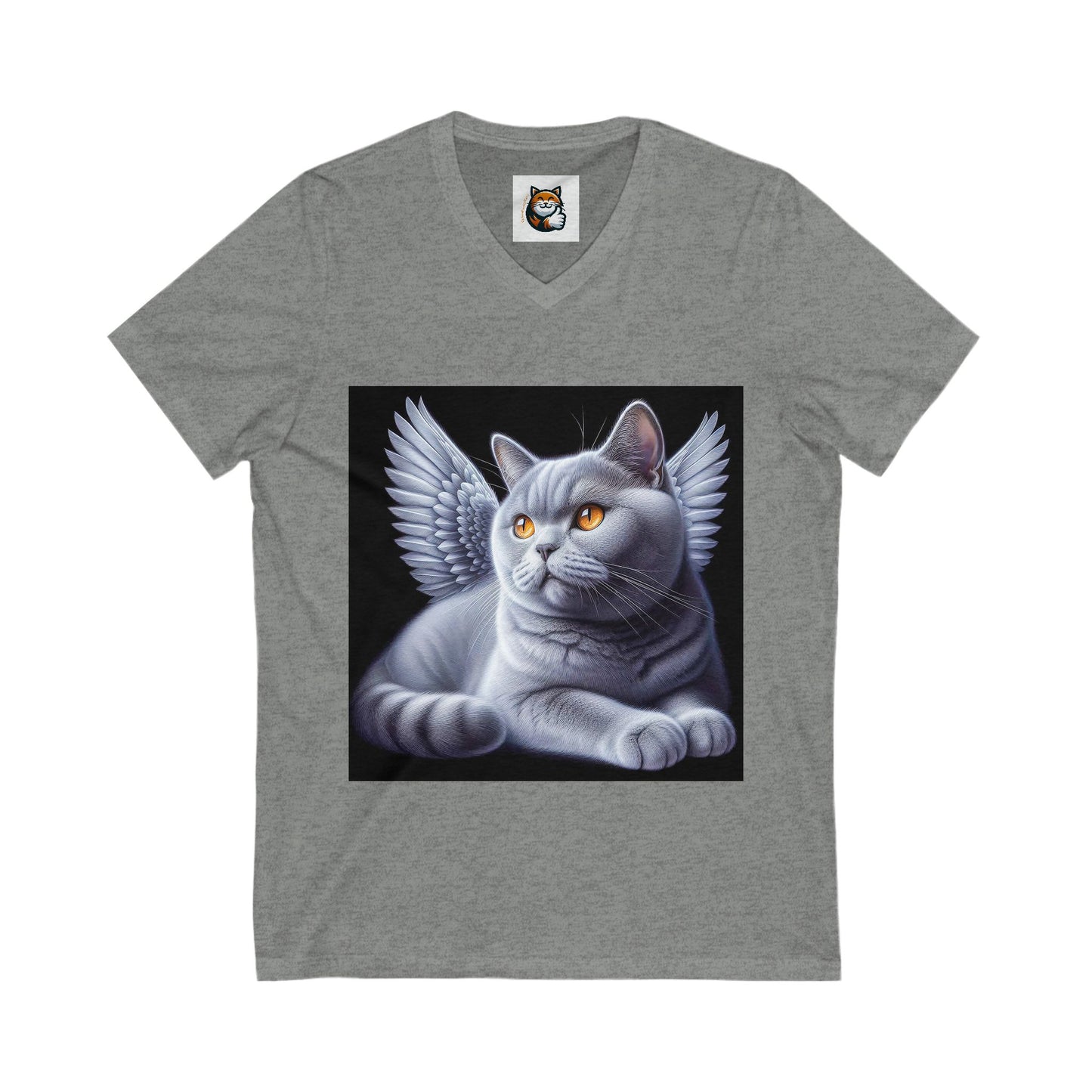 British Shorthair angel Jersey Short Sleeve V-Neck Tee