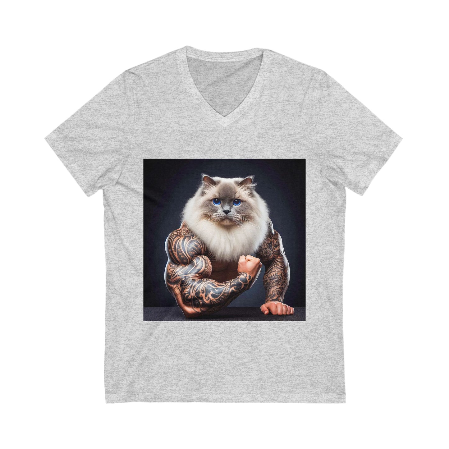 Ragdoll Cat Unisex Jersey Short Sleeve V-Neck Tee