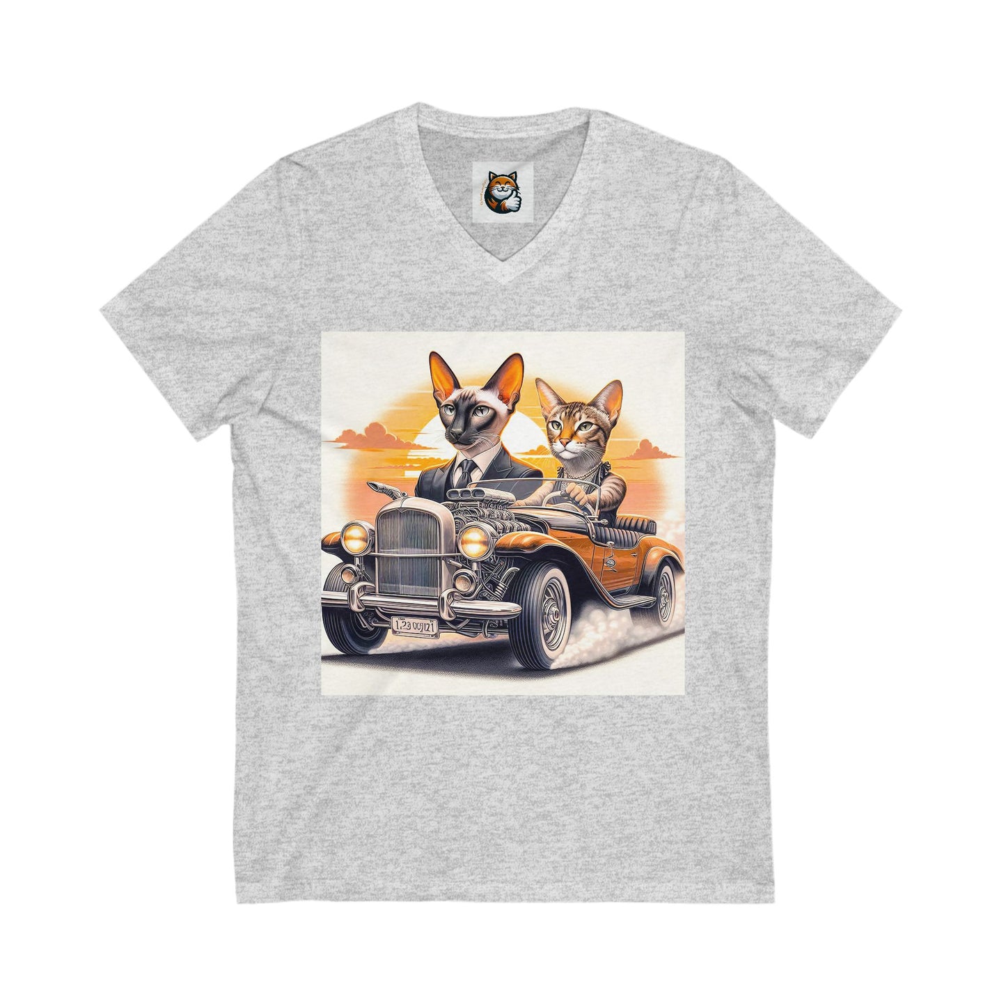 Wacky Oriental Shorthair Unisex Jersey Short Sleeve V-Neck Tee