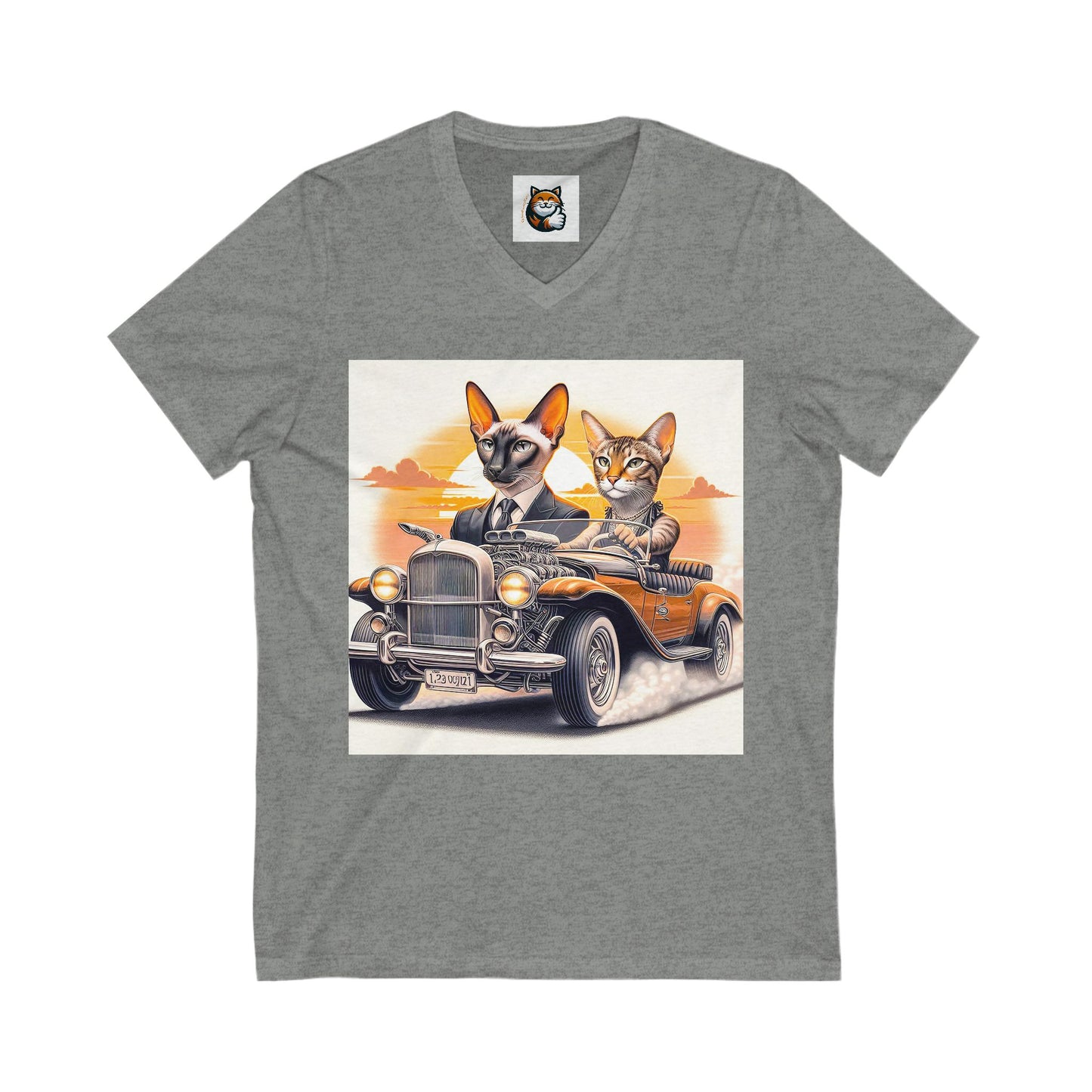 Wacky Oriental Shorthair Unisex Jersey Short Sleeve V-Neck Tee