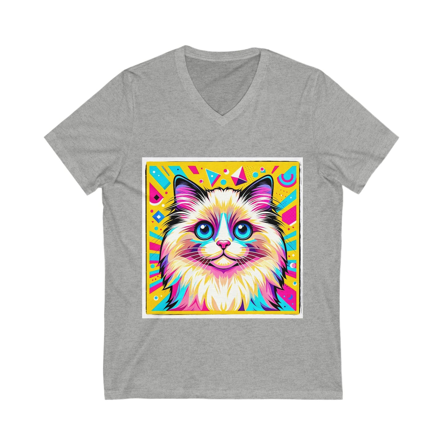 Ragdoll Cat Unisex Jersey Short Sleeve V-Neck Tee