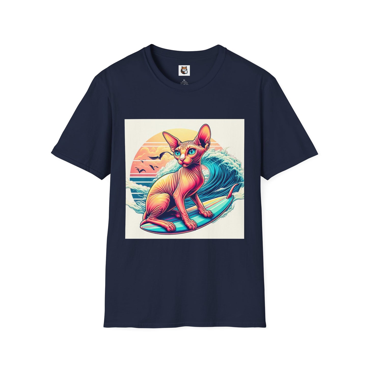 Sphynx Cat surfing