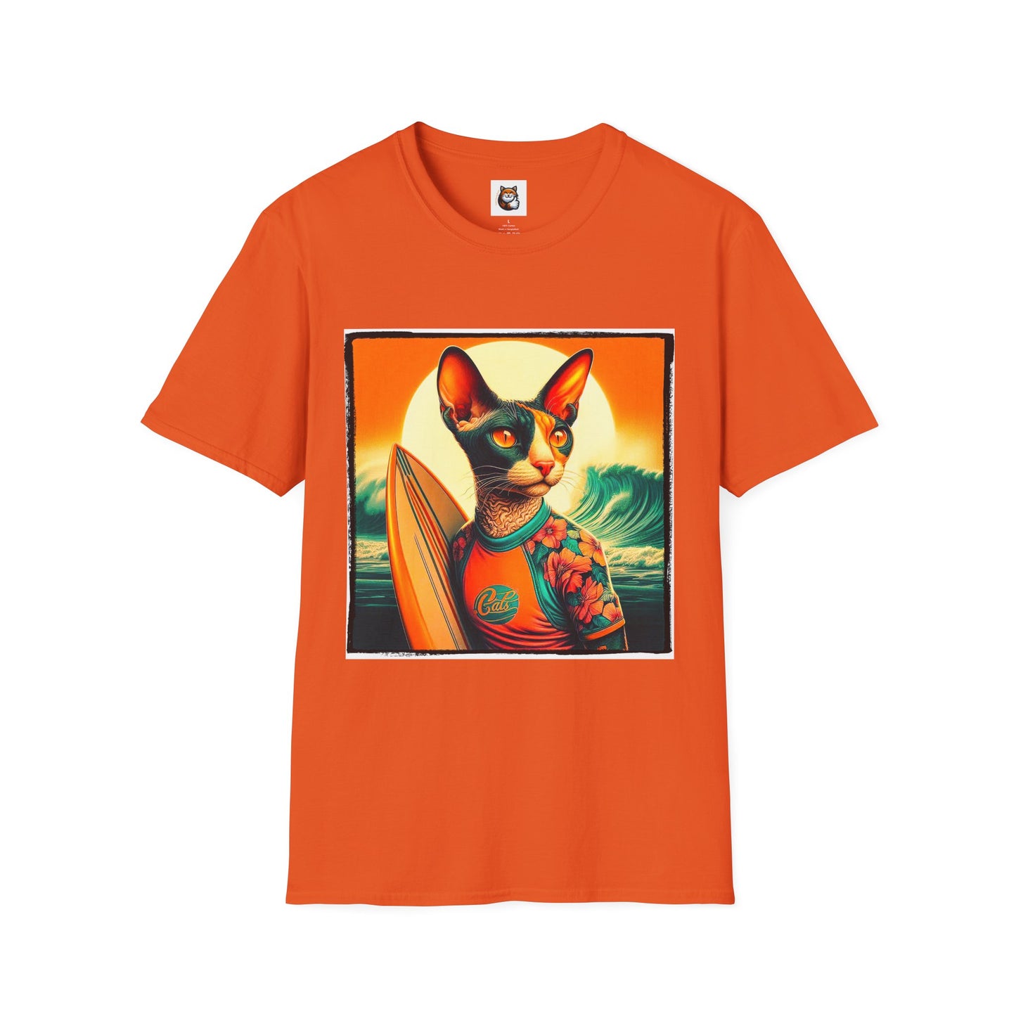 Cornish Rex Cat crashing waves T-Shirt