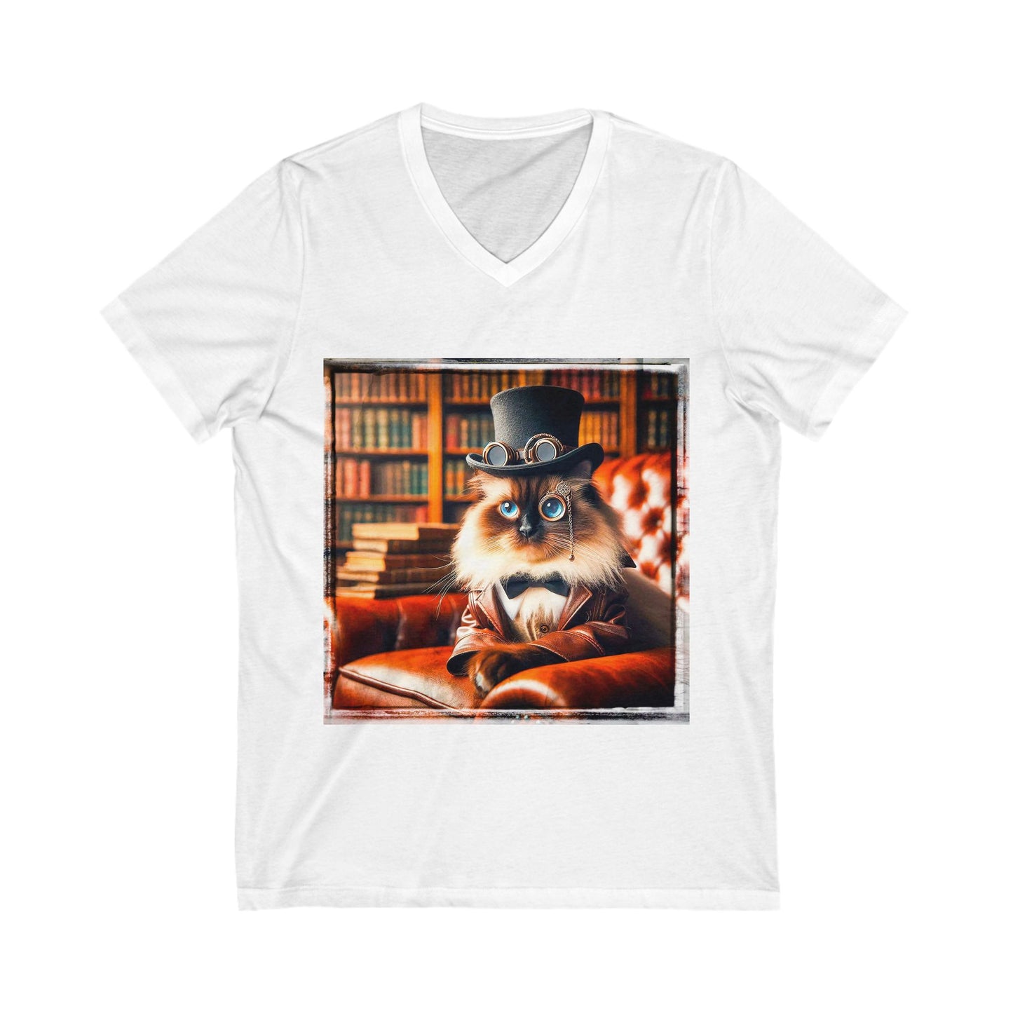 Birman steam punk Jersey Short Sleeve V-Neck Tee