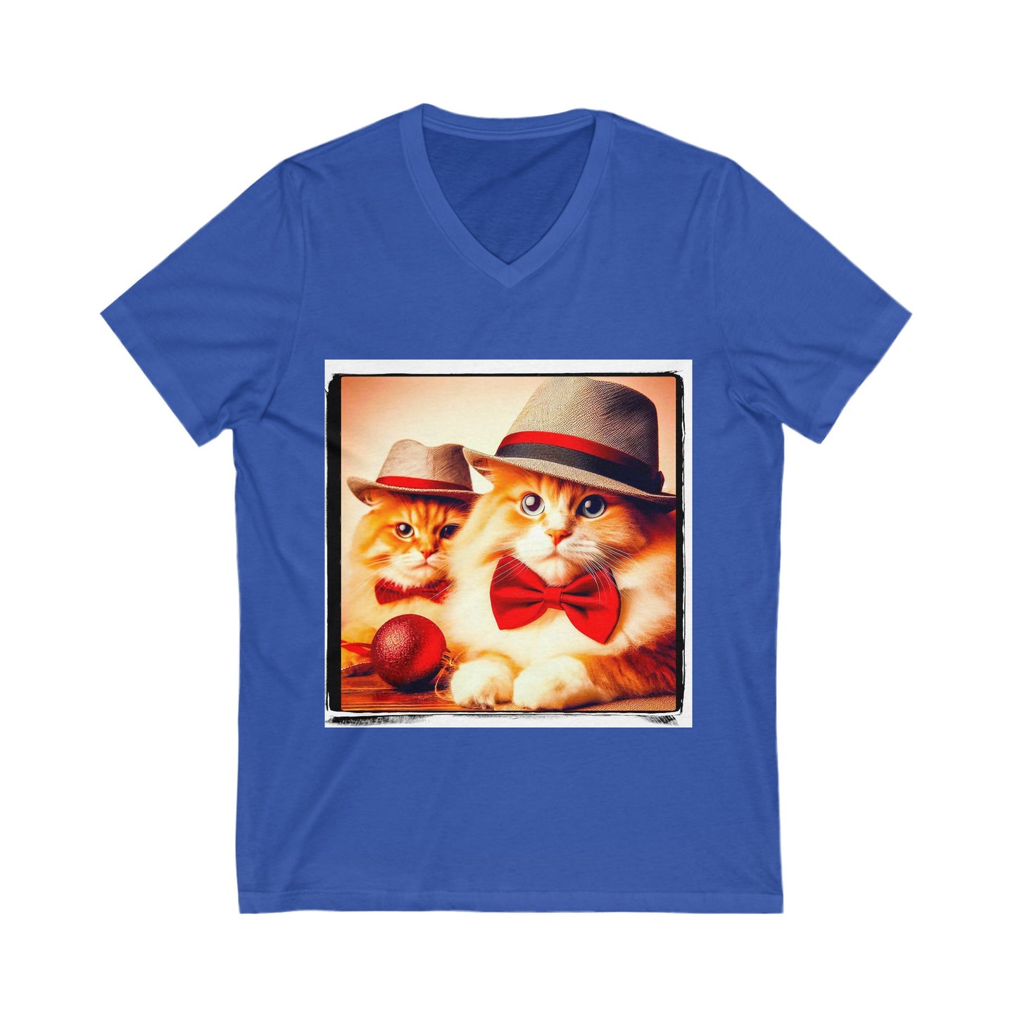 Domestic Cat Unisex Jersey Short Sleeve V-Neck Tee