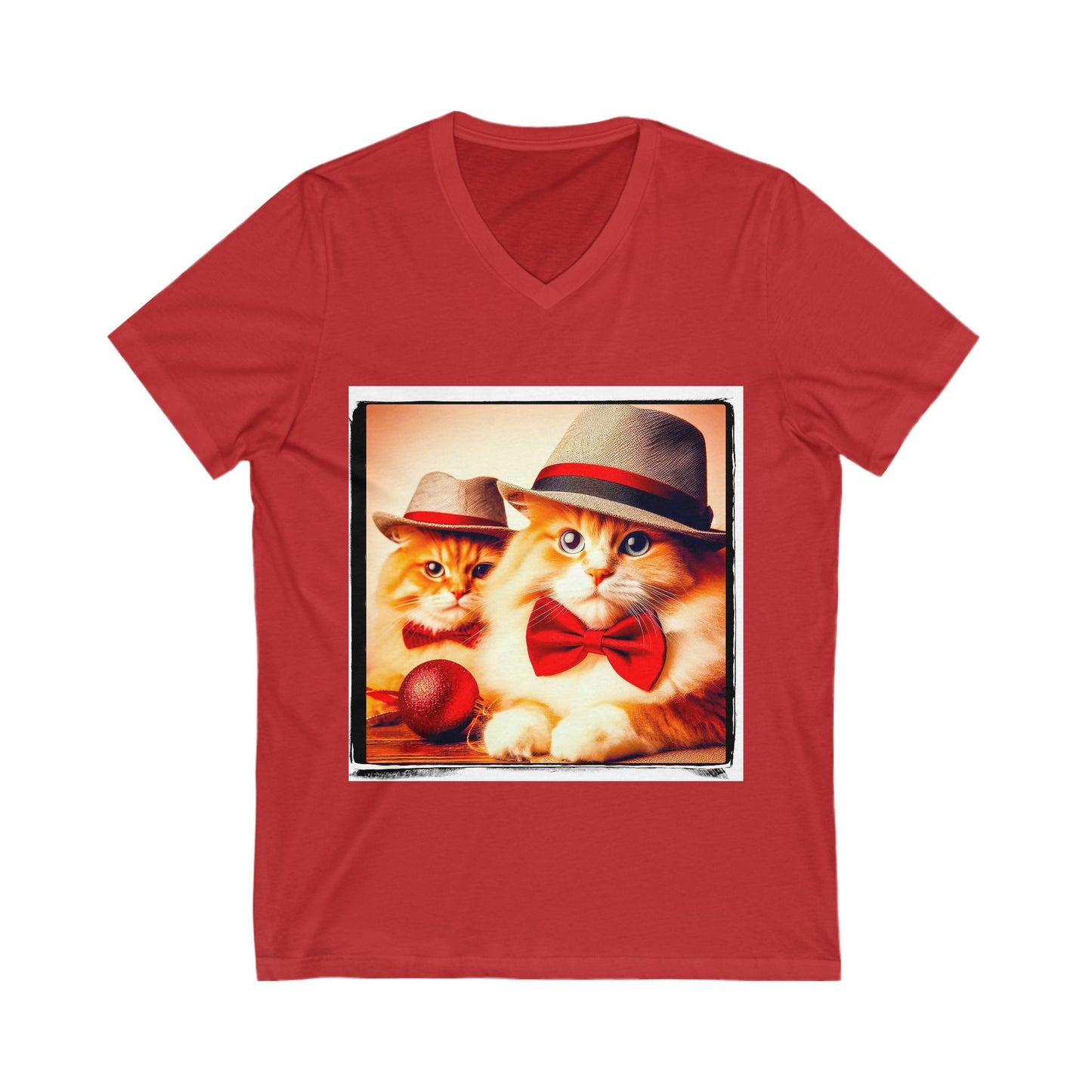 Domestic Cat Unisex Jersey Short Sleeve V-Neck Tee