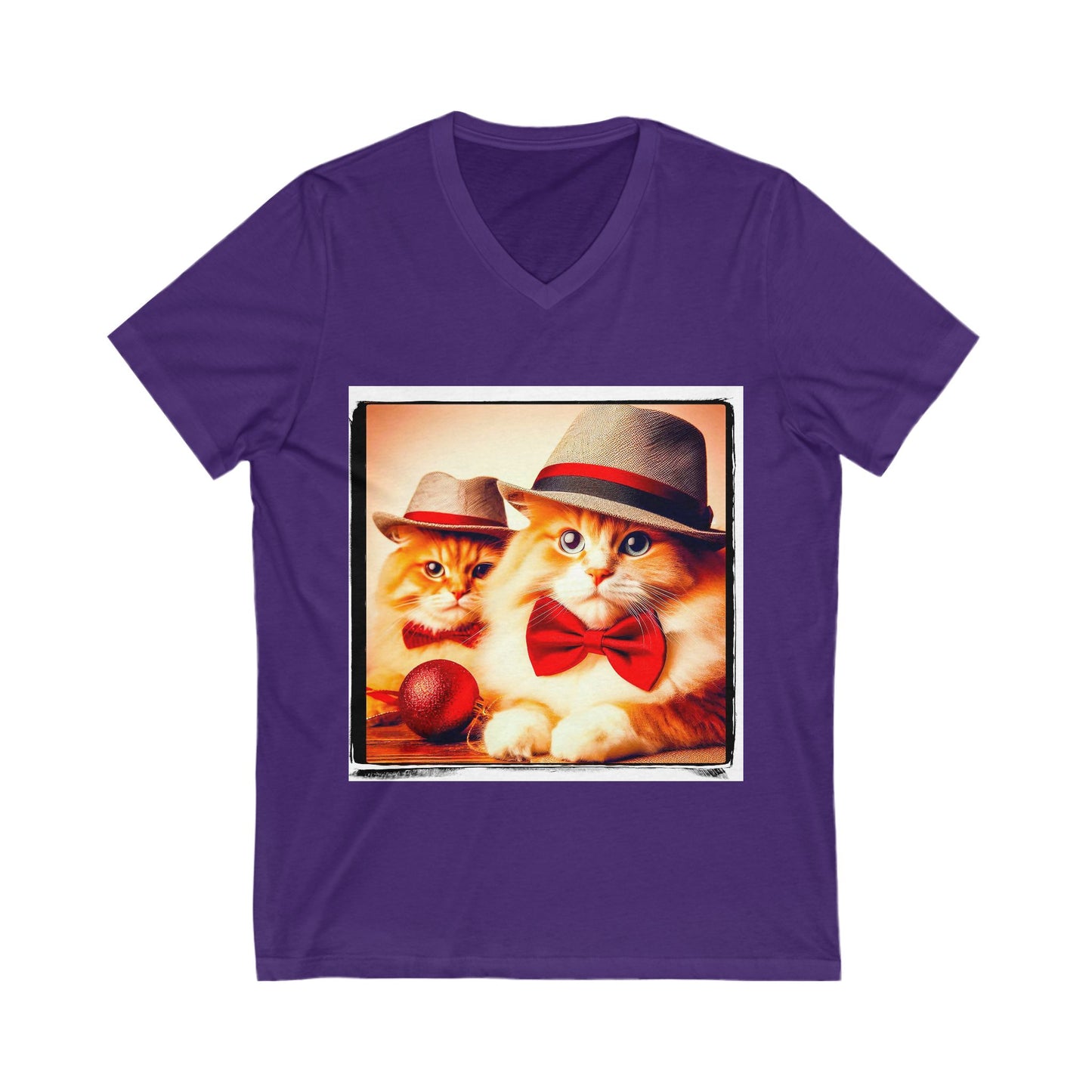 Domestic Cat Unisex Jersey Short Sleeve V-Neck Tee