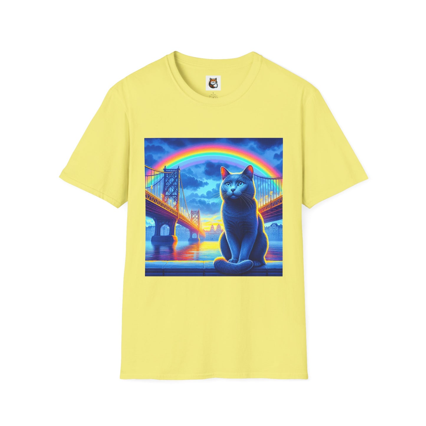 Russian Blue Cat Unisex Softstyle T-Shirt