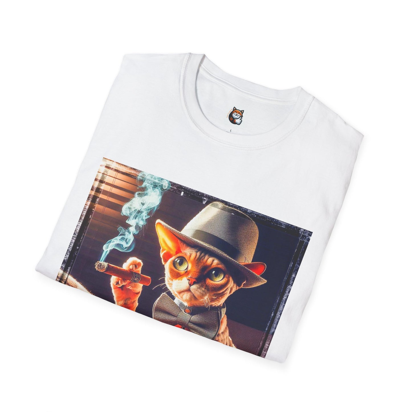 Devon Rex Cat whiskey drinker Softstyle T-Shirt
