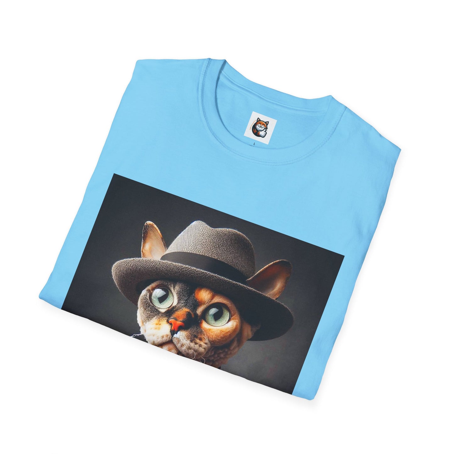 Devon Rex Cat hat and tie Softstyle T-Shirt