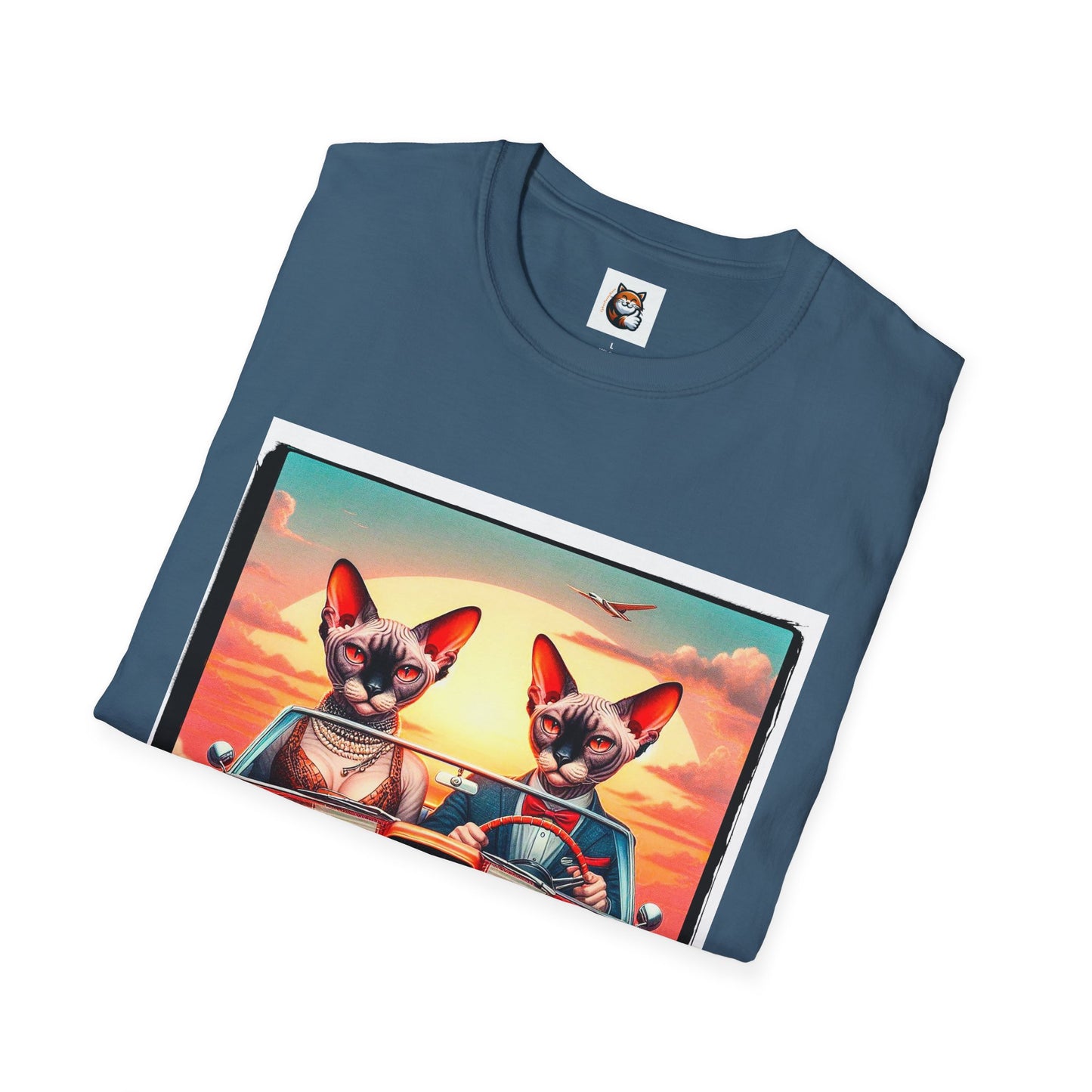 Wacky Devon Rex vintage car Unisex Softstyle T-Shirt