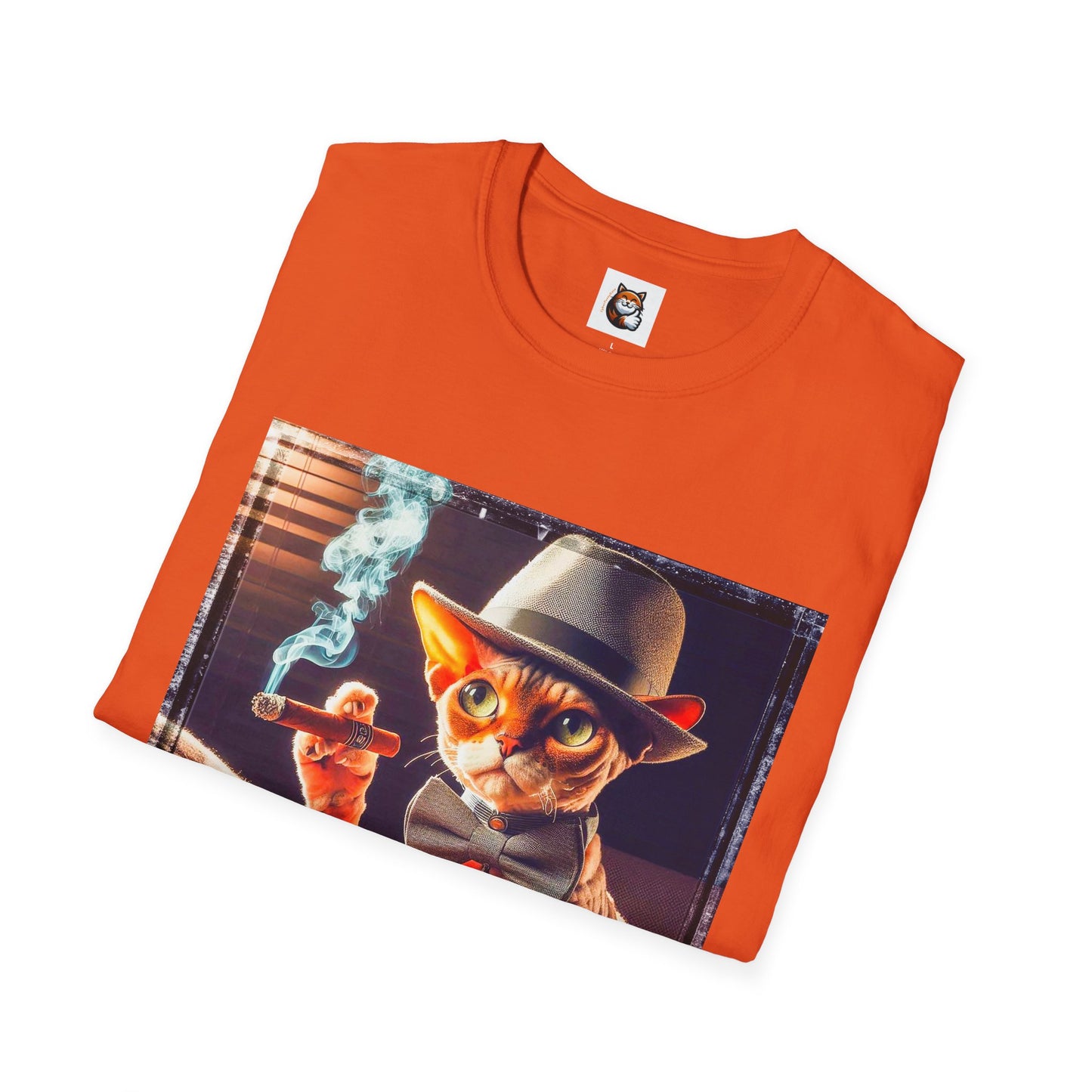 Devon Rex Cat whiskey drinker Softstyle T-Shirt