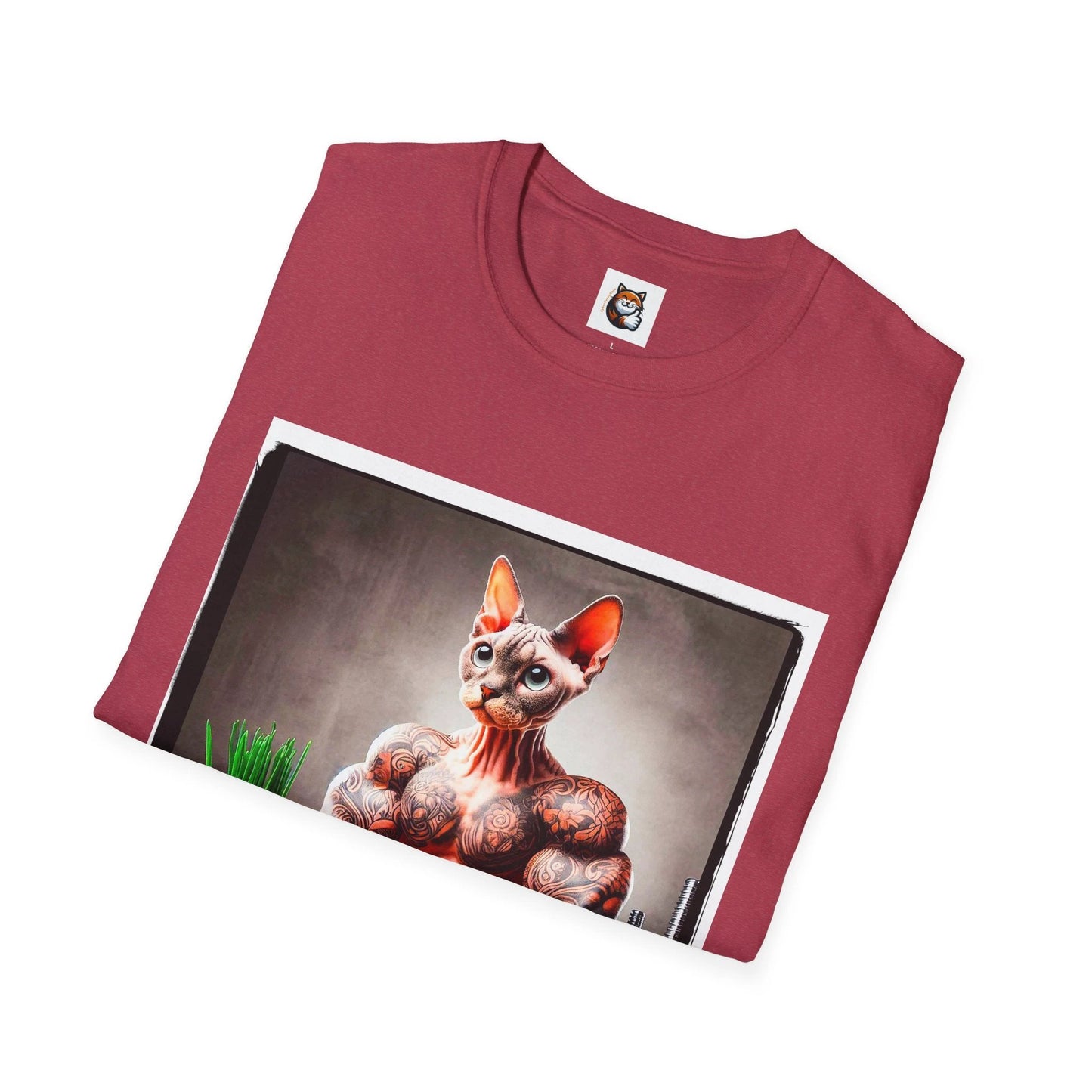 Devon Rex Cat serving Softstyle T-Shirt by Printify