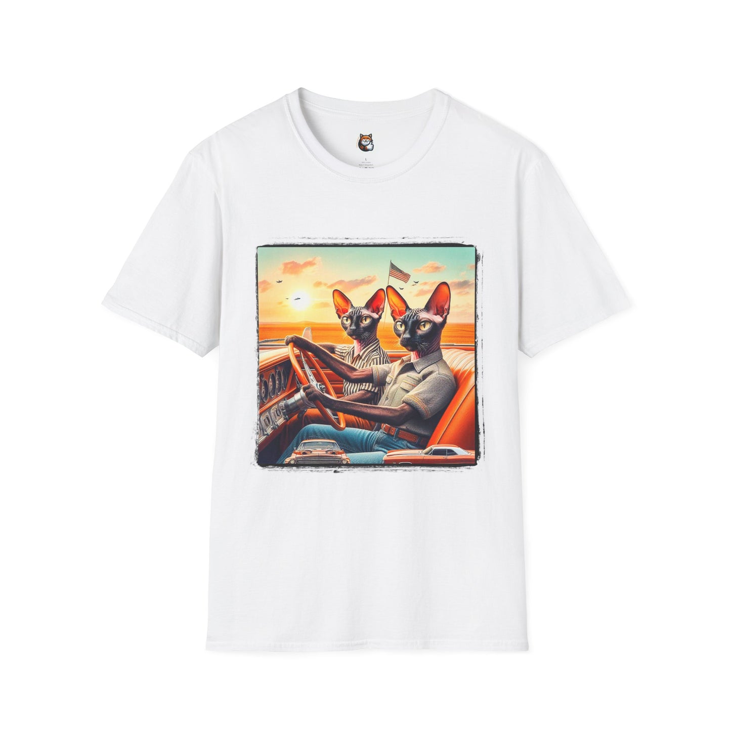 Wacky Cornish Rex Cat couple driving T-Shirt