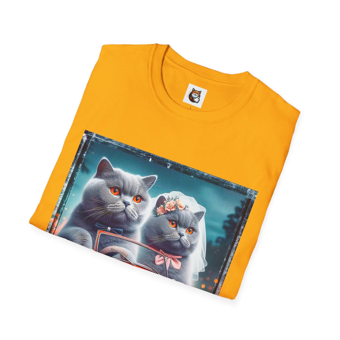 Wacky British Shorthair tiny red car Softstyle T-Shirt