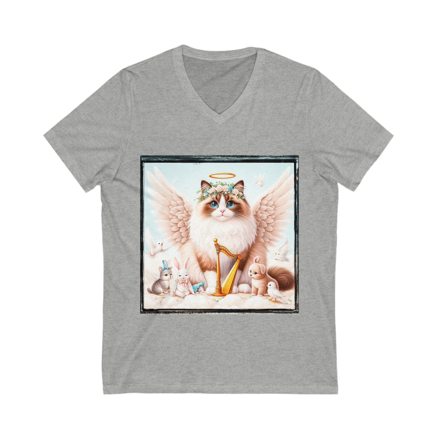 Ragdoll Cat Unisex Jersey Short Sleeve V-Neck Tee