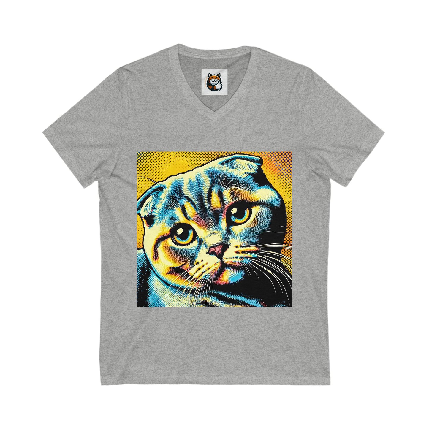 Scottish Fold Yellow and blue kitty Tee
