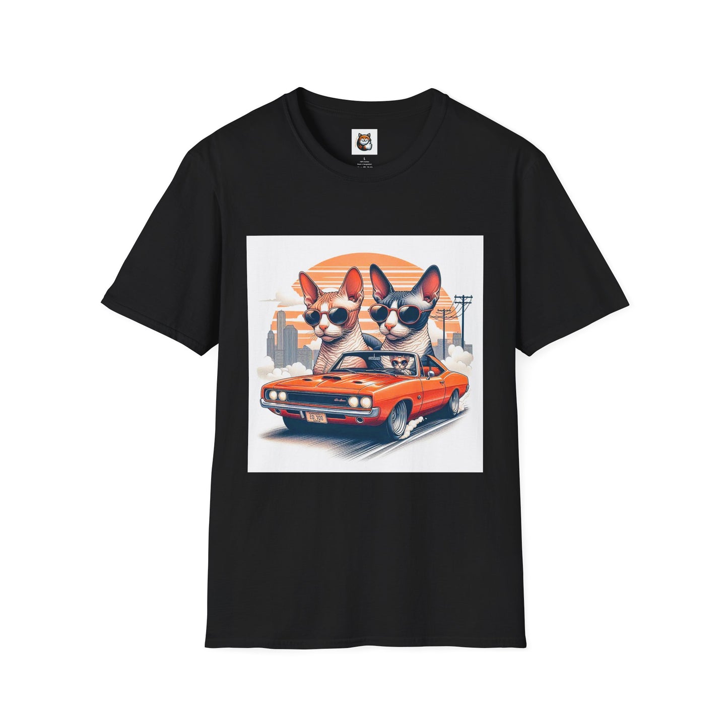 Wacky Cornish Rex Cat couple driving T-Shirt