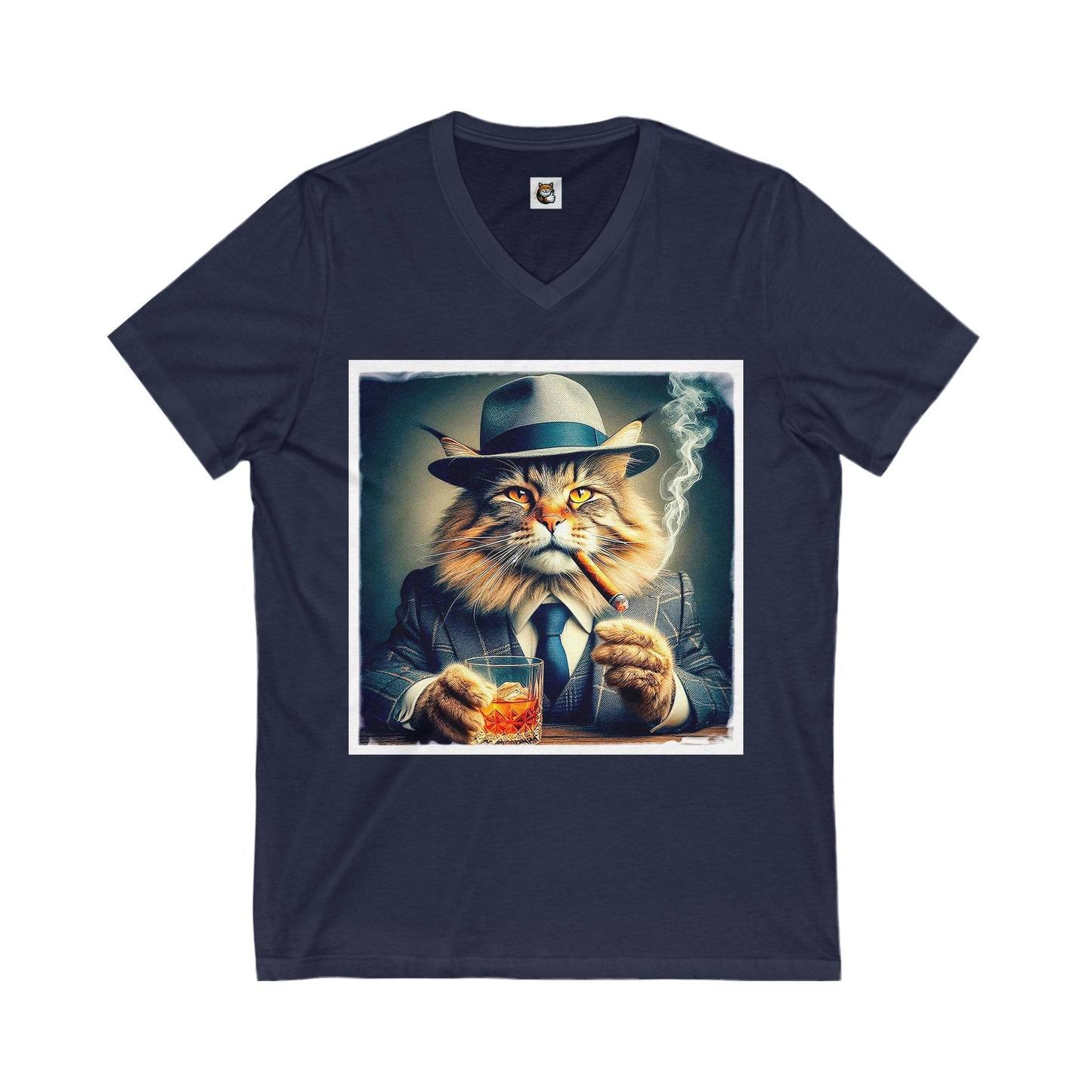 Maine Coon Unisex Jersey Short Sleeve V-Neck Tee