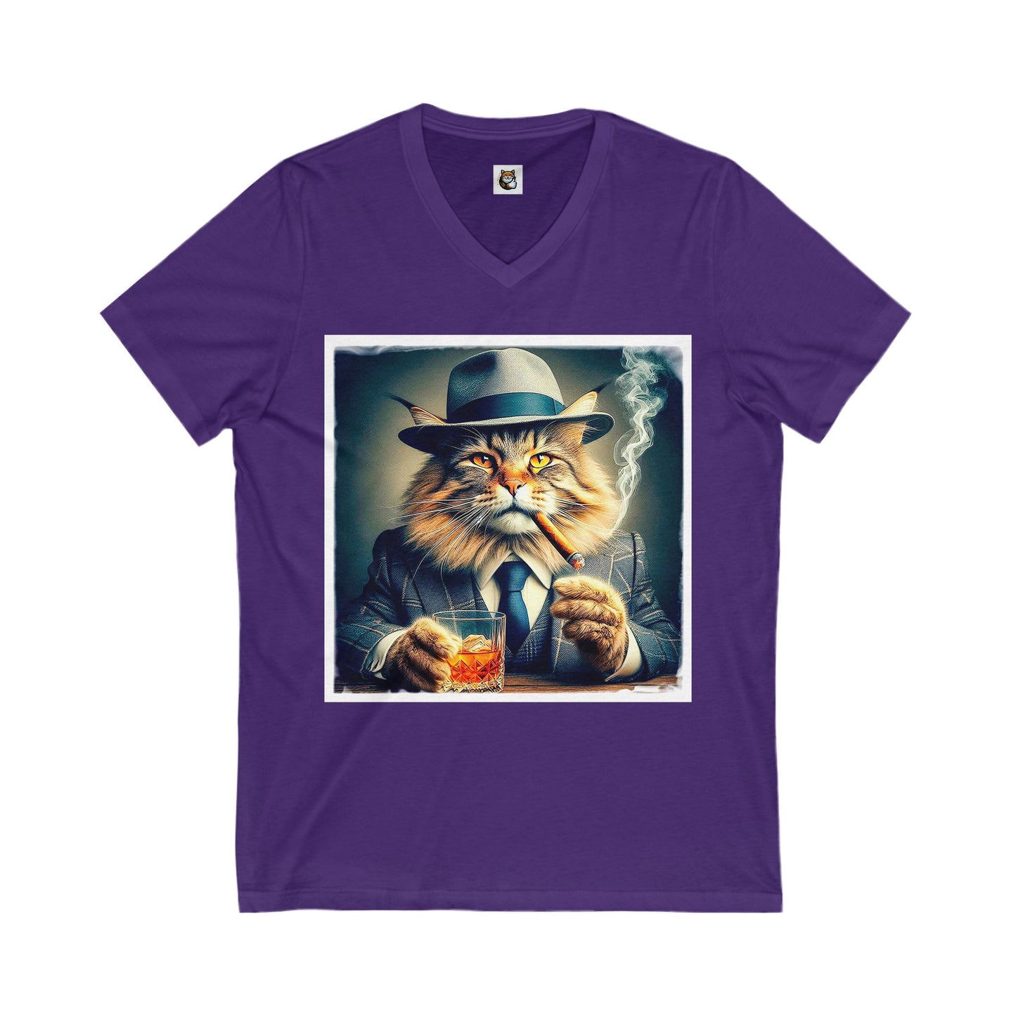 Maine Coon Unisex Jersey Short Sleeve V-Neck Tee