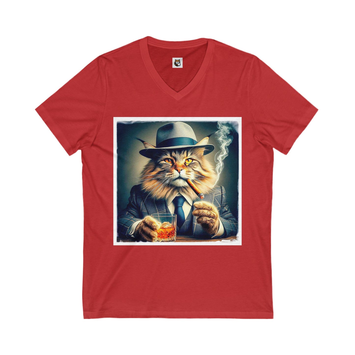 Maine Coon Unisex Jersey Short Sleeve V-Neck Tee