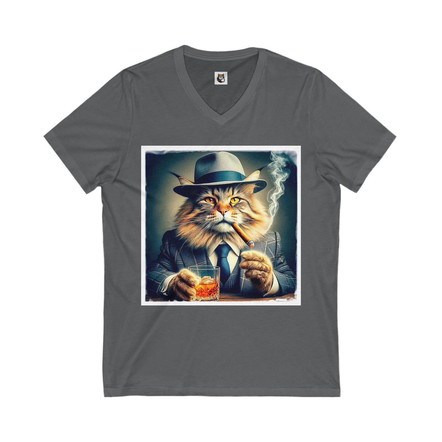 Maine Coon Unisex Jersey Short Sleeve V-Neck Tee