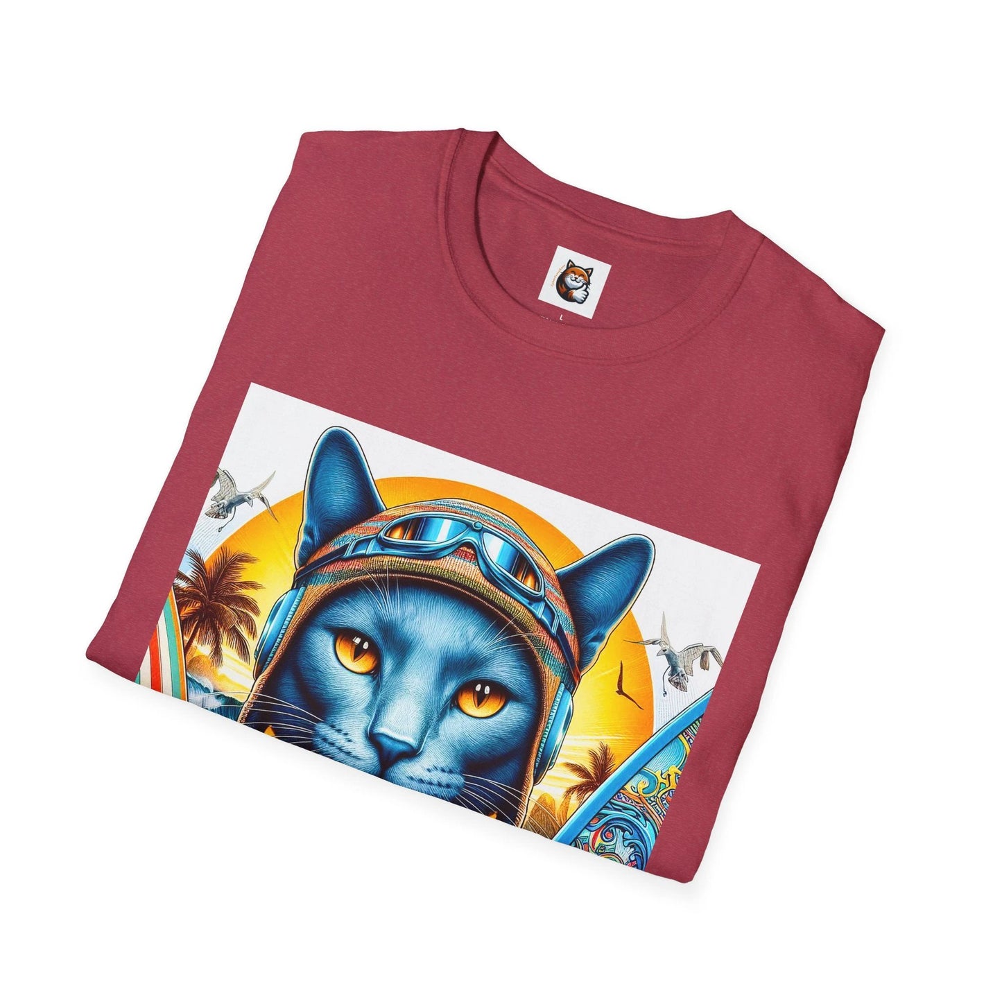 Russian Blue Cat Unisex Softstyle T-Shirt by Printify
