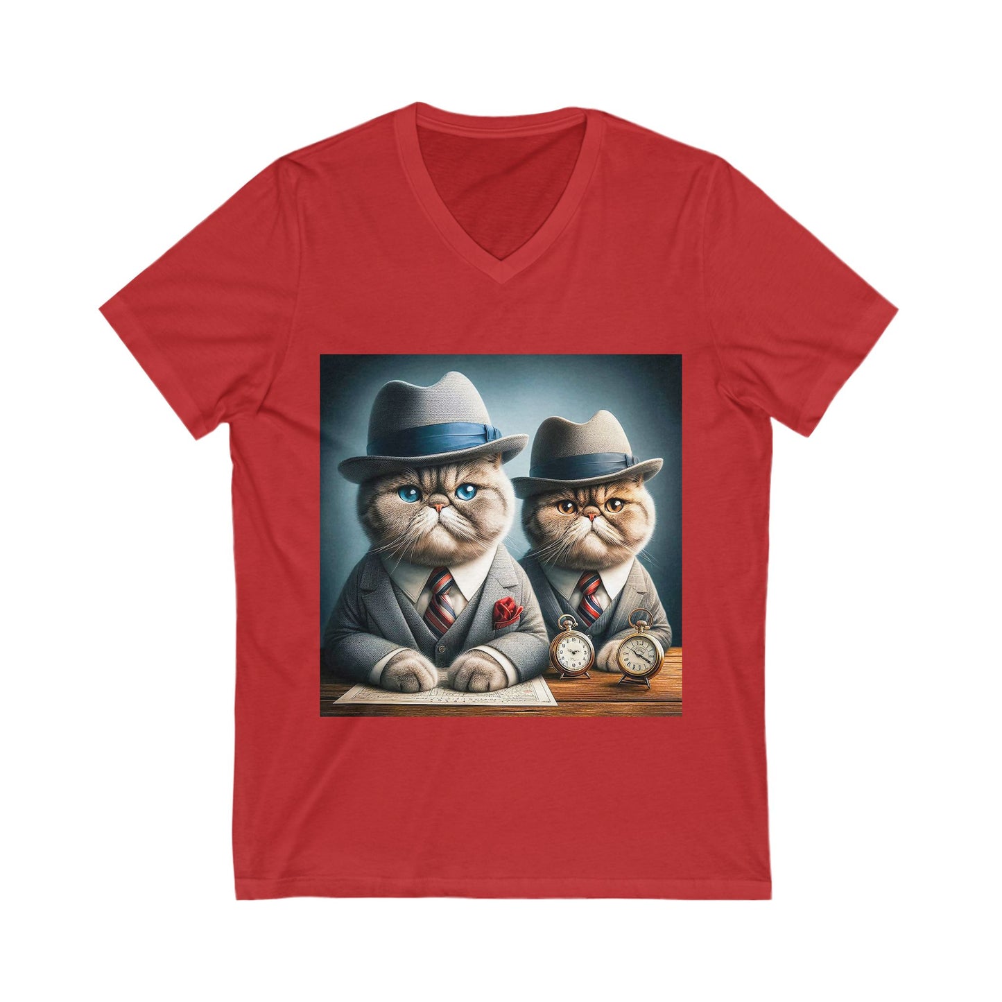 Exotic Shorthair Cat Unisex Jersey Short Sleeve V-Neck Tee