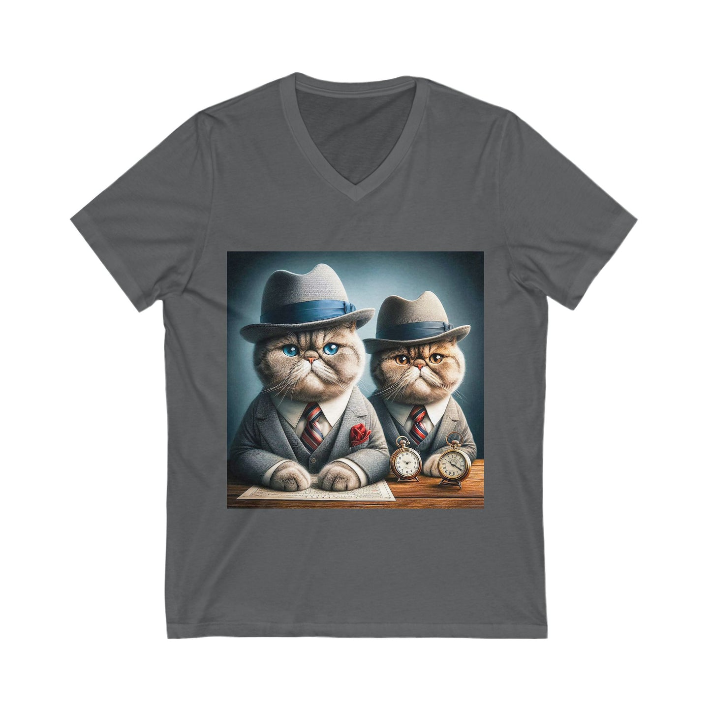Exotic Shorthair Cat Unisex Jersey Short Sleeve V-Neck Tee