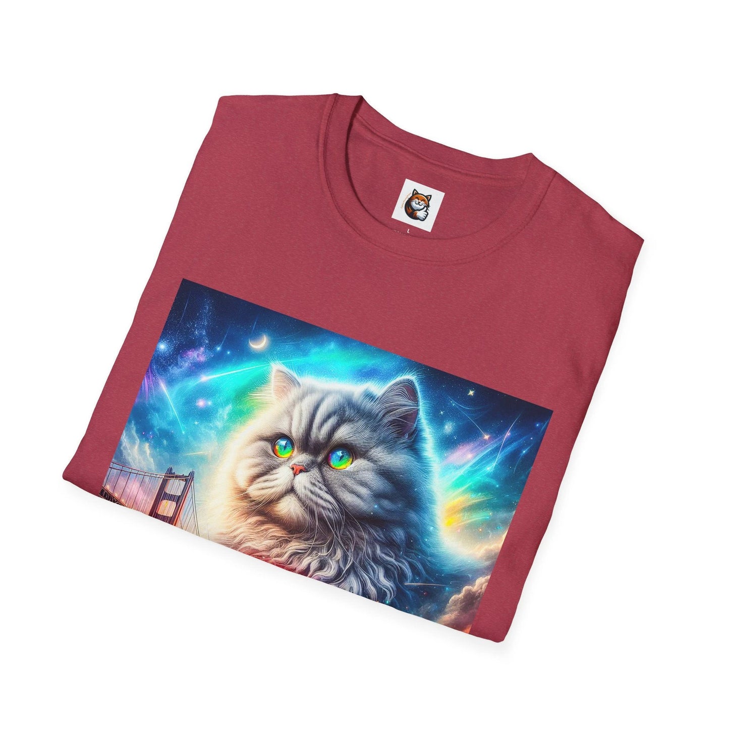 Selkirk Rex Cat T-Shirt rainbow bridge by Printify