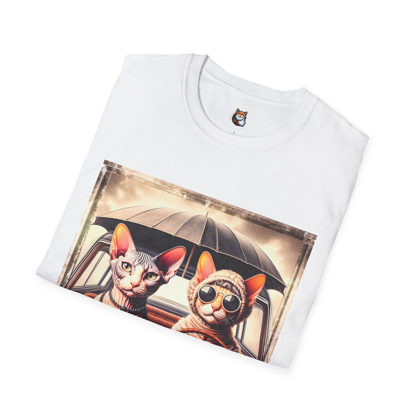 Wacky Cornish Rex Cat couple driving T-Shirt