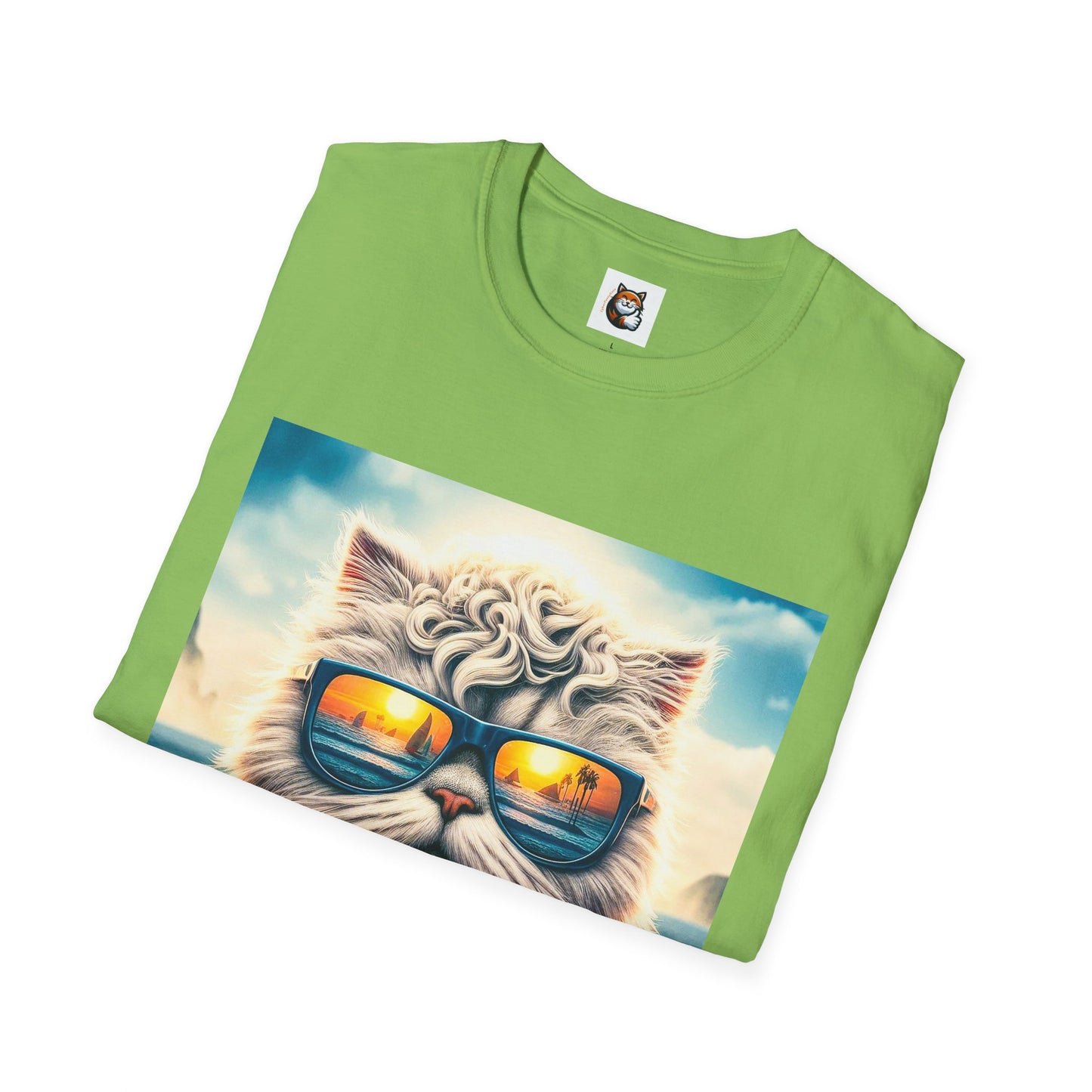 Selkirk Rex Cat T-Shirt beach day