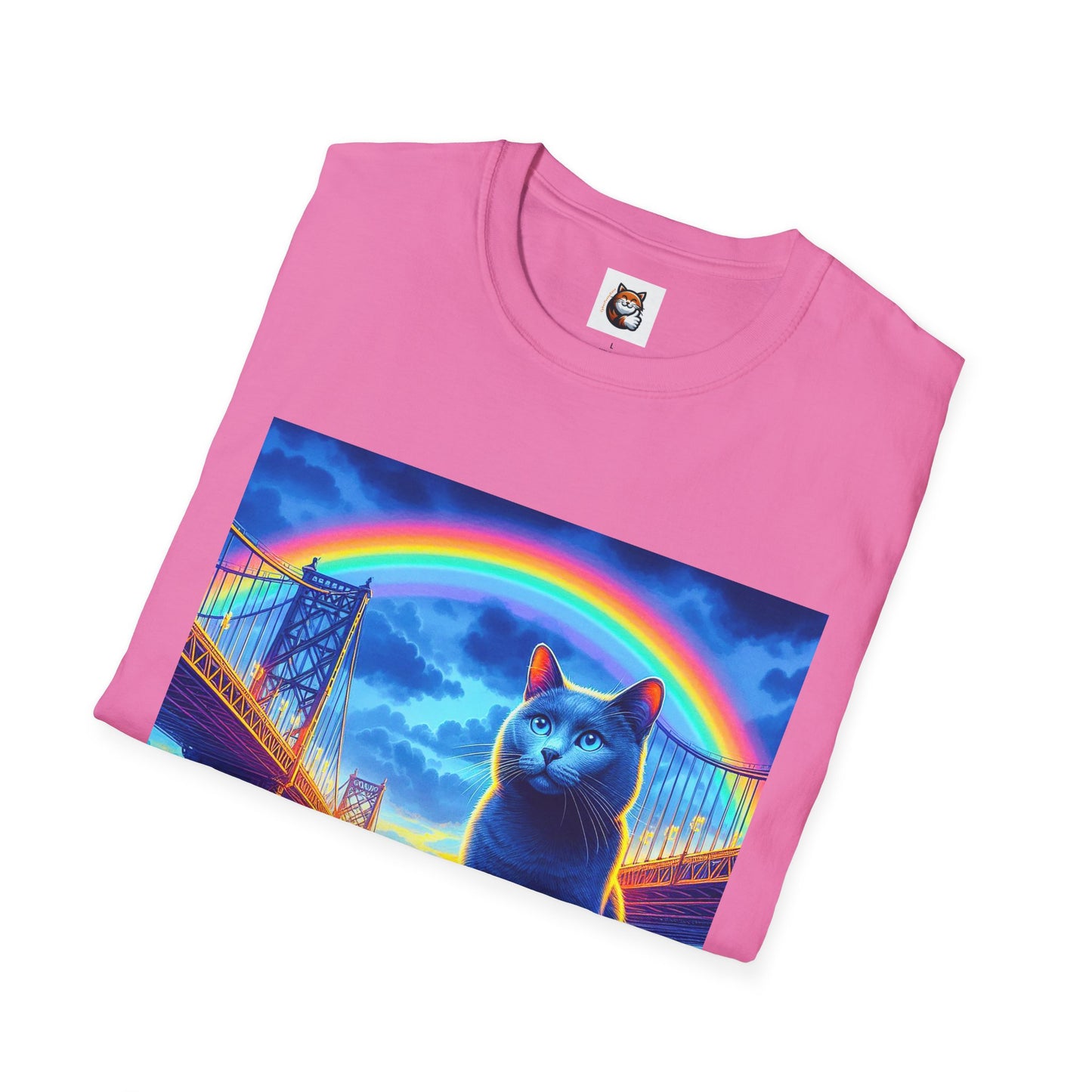 Russian Blue Cat Unisex Softstyle T-Shirt