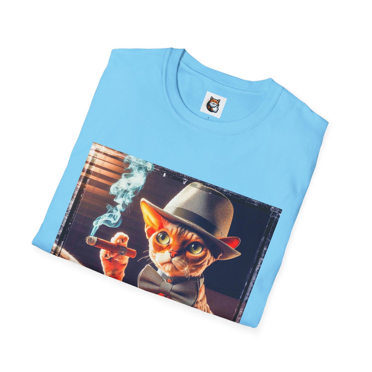 Devon Rex Cat whiskey drinker Softstyle T-Shirt