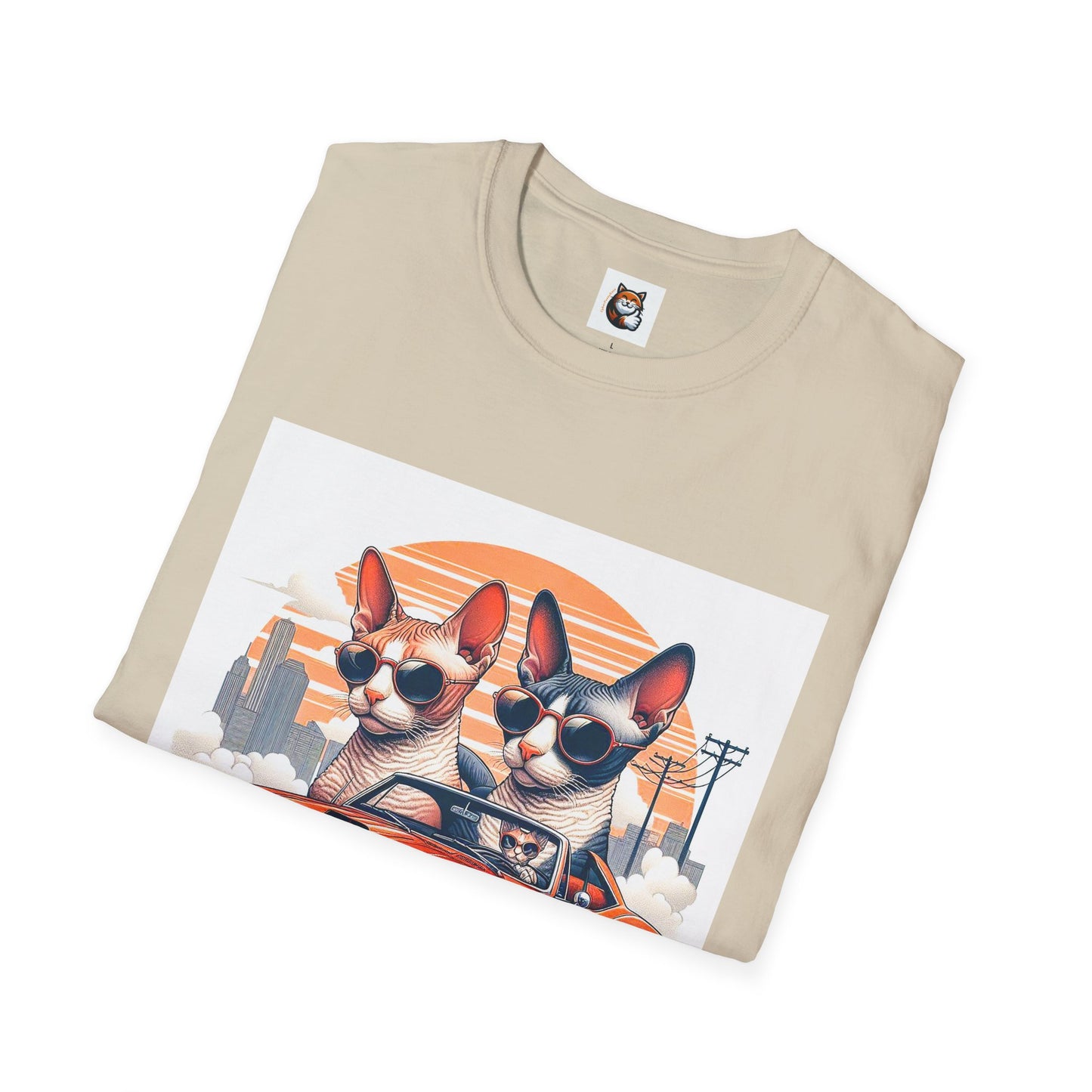 Wacky Cornish Rex Cat couple driving T-Shirt
