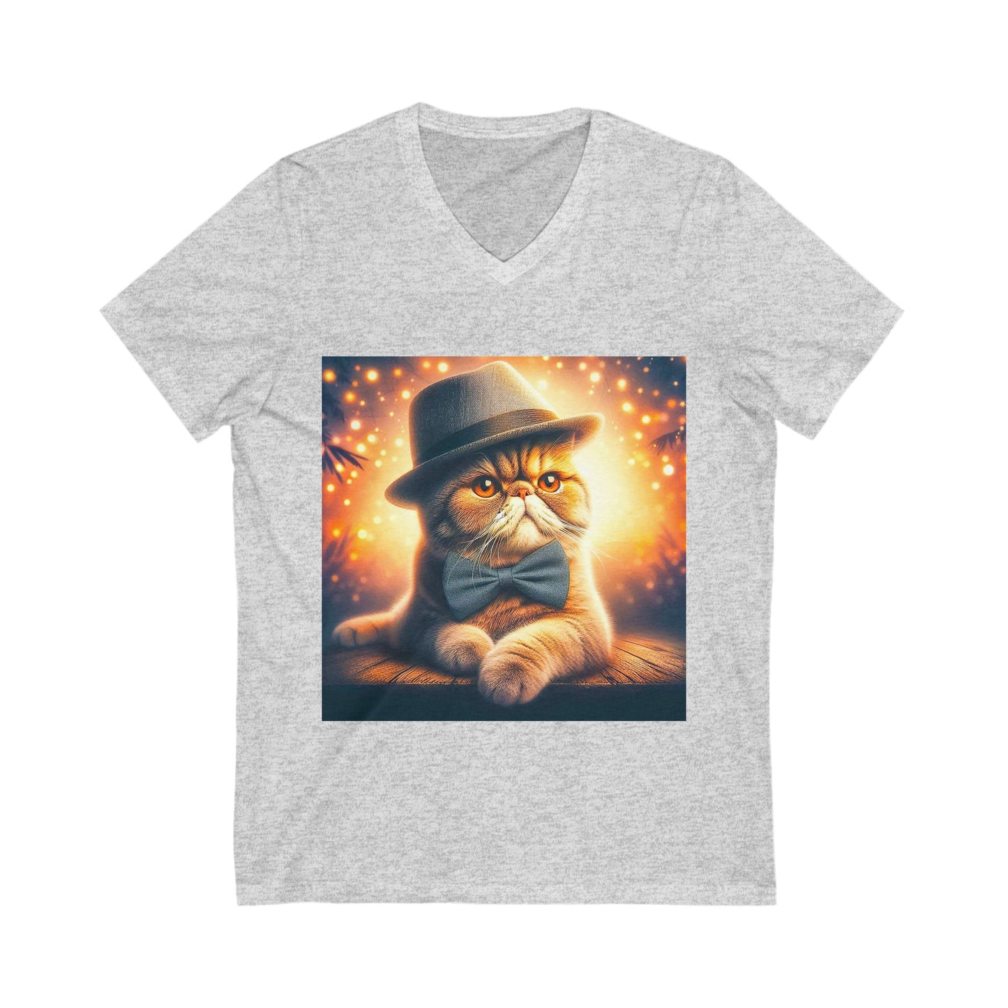 Exotic Shorthair Cat Unisex Jersey Short Sleeve V-Neck Tee