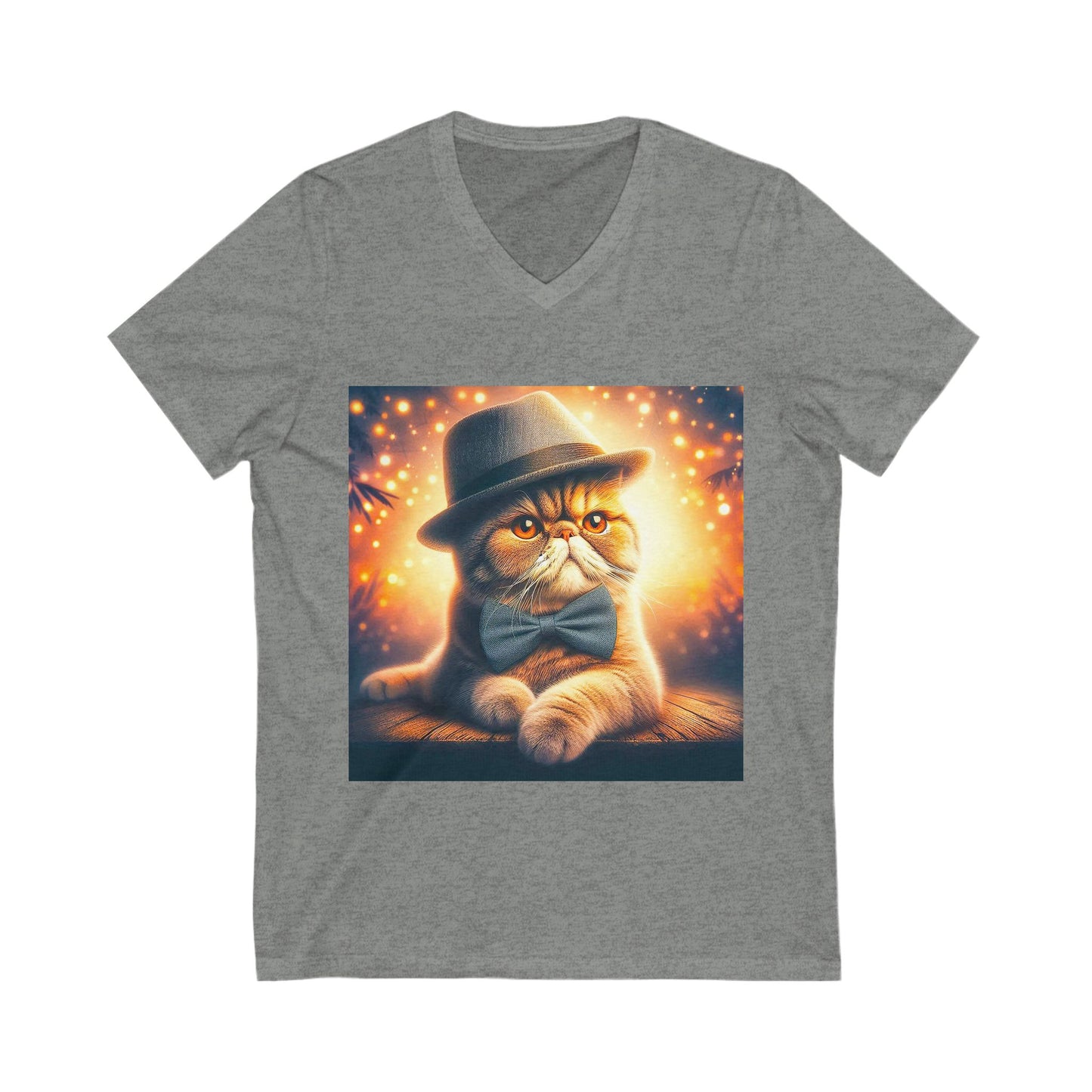 Exotic Shorthair Cat Unisex Jersey Short Sleeve V-Neck Tee