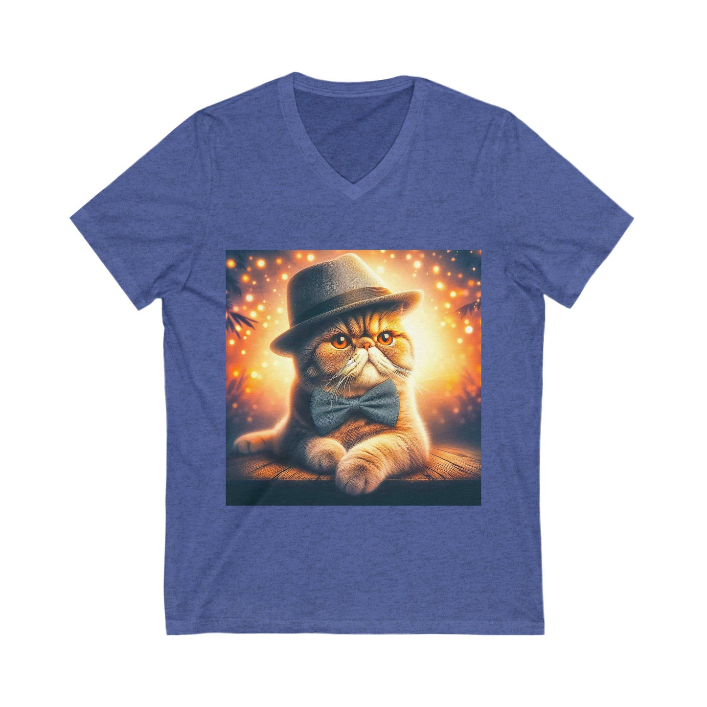 Exotic Shorthair Cat Unisex Jersey Short Sleeve V-Neck Tee