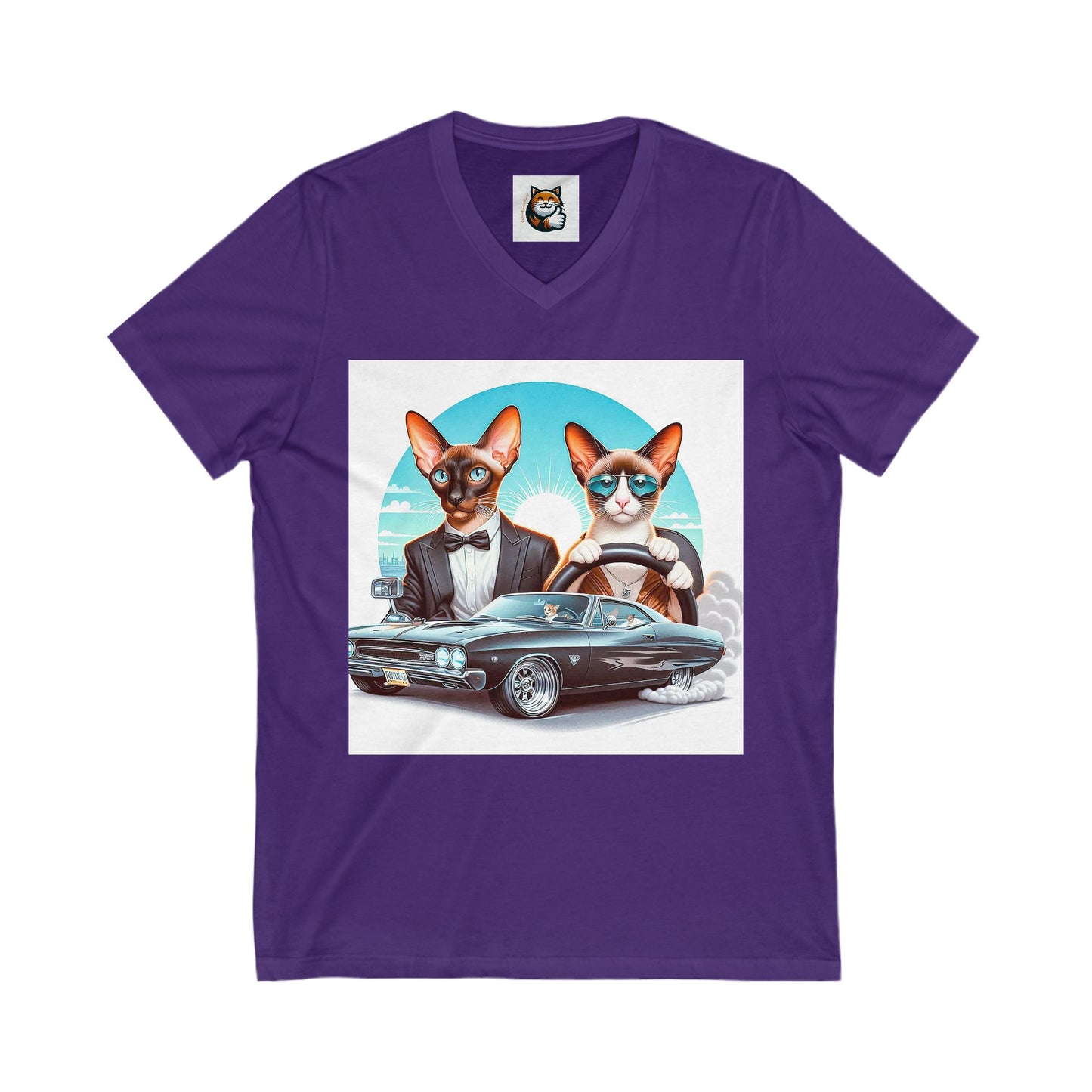 Wacky Oriental Shorthair Unisex Jersey Short Sleeve V-Neck Tee