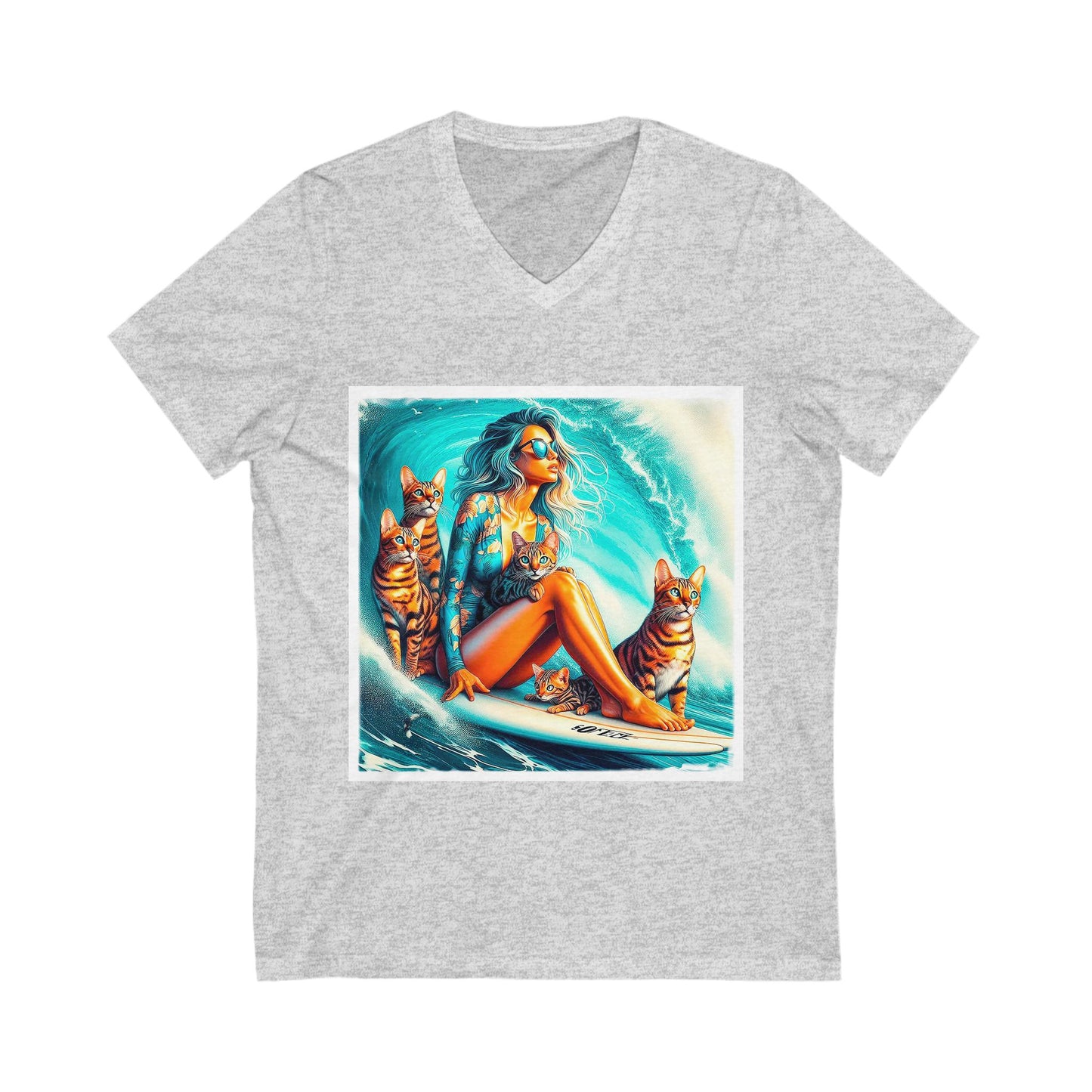 Bengal waves Short Sleeve V-Neck Tee
