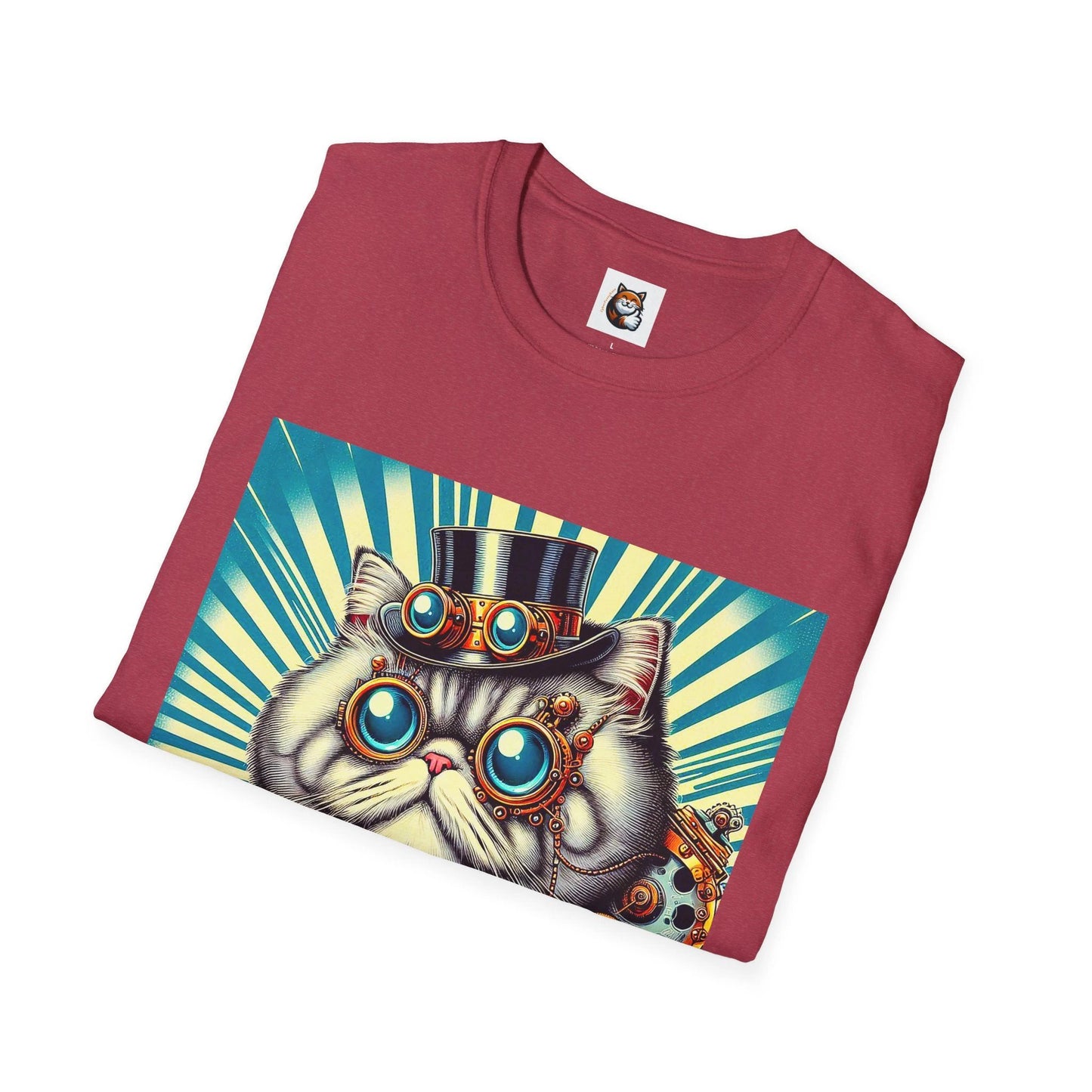 Selkirk Rex Cat T-Shirt steam punk by Printify