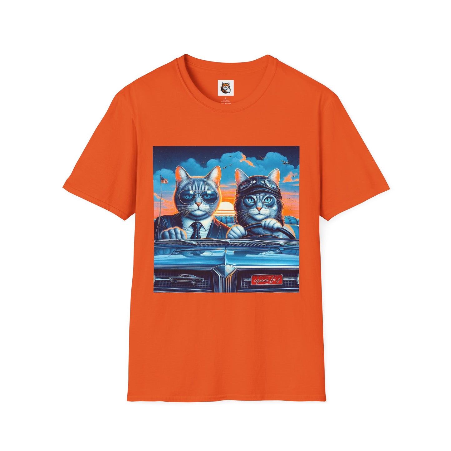 Wacky Russian Blue Cat cute couple driving T-Shirt