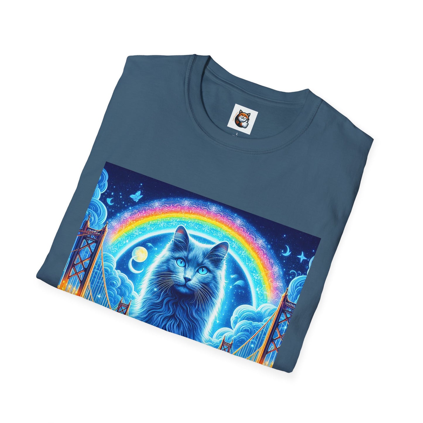 Russian Blue Cat rainbow T-Shirt