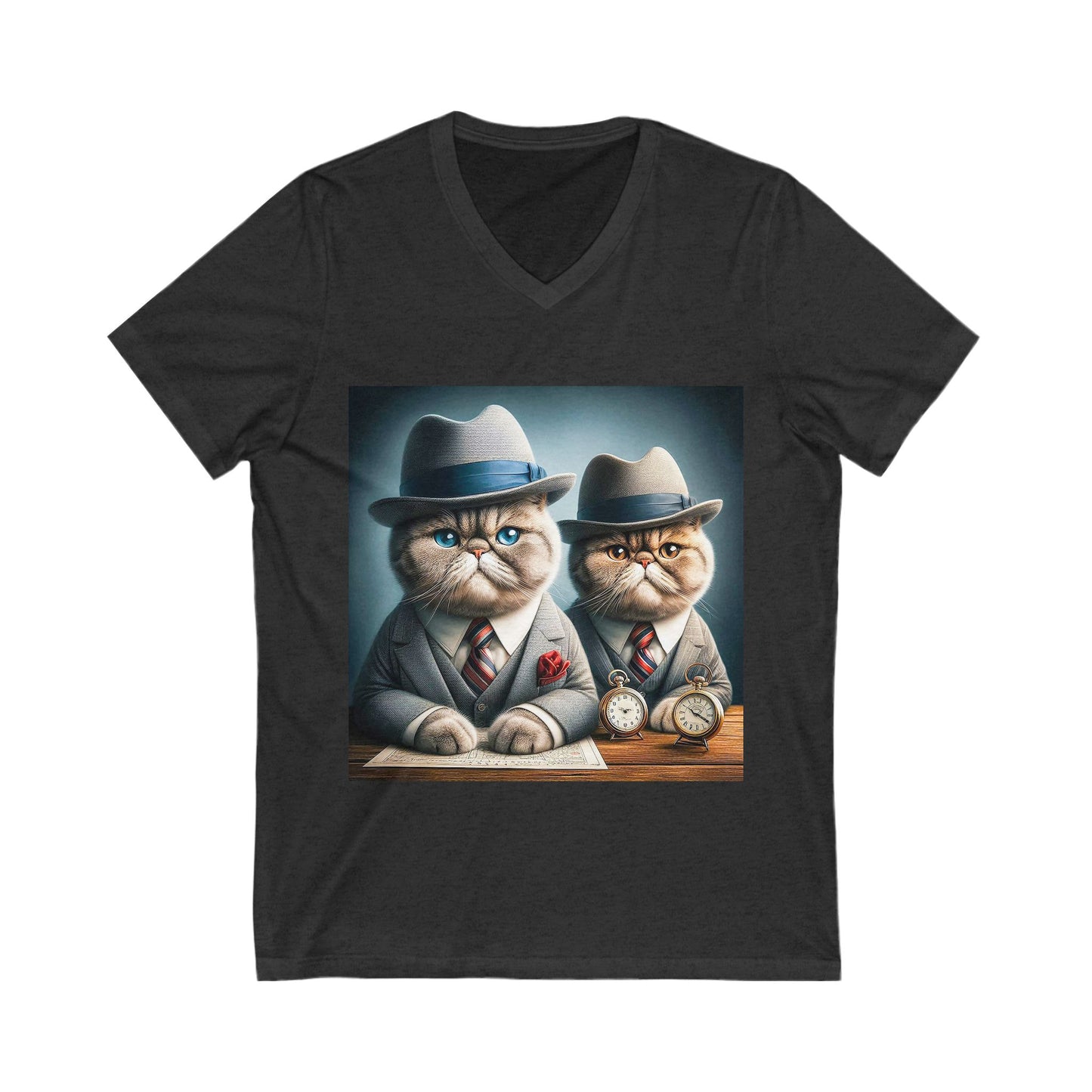 Exotic Shorthair Cat Unisex Jersey Short Sleeve V-Neck Tee