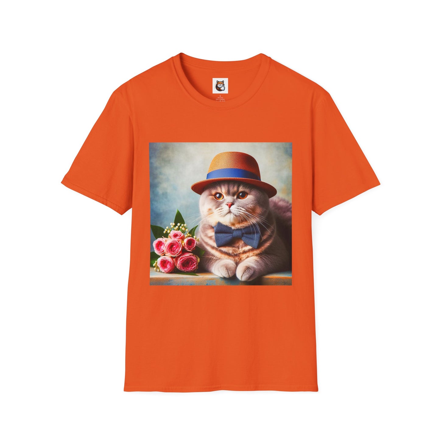 British Shorthair hat and bow Unisex Softstyle T-Shirt