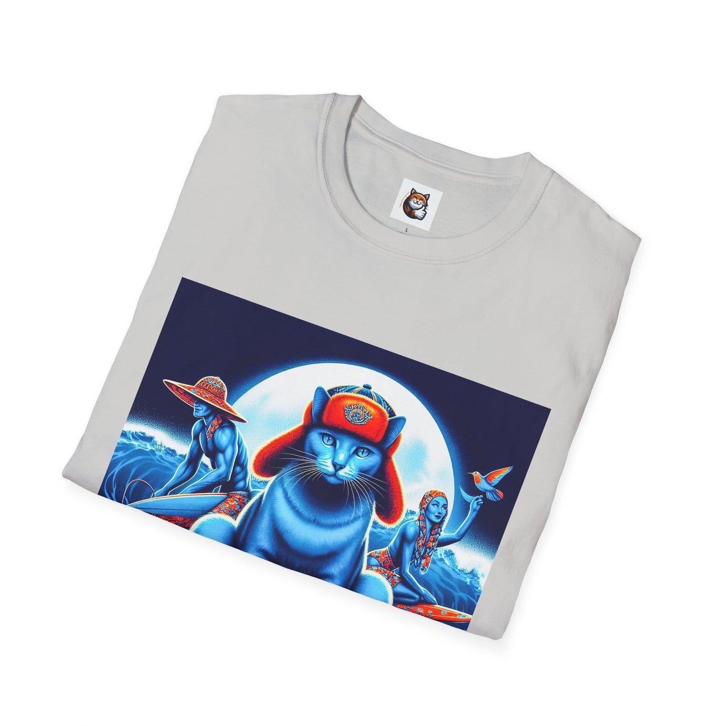Russian Blue Cat Unisex Softstyle T-Shirt