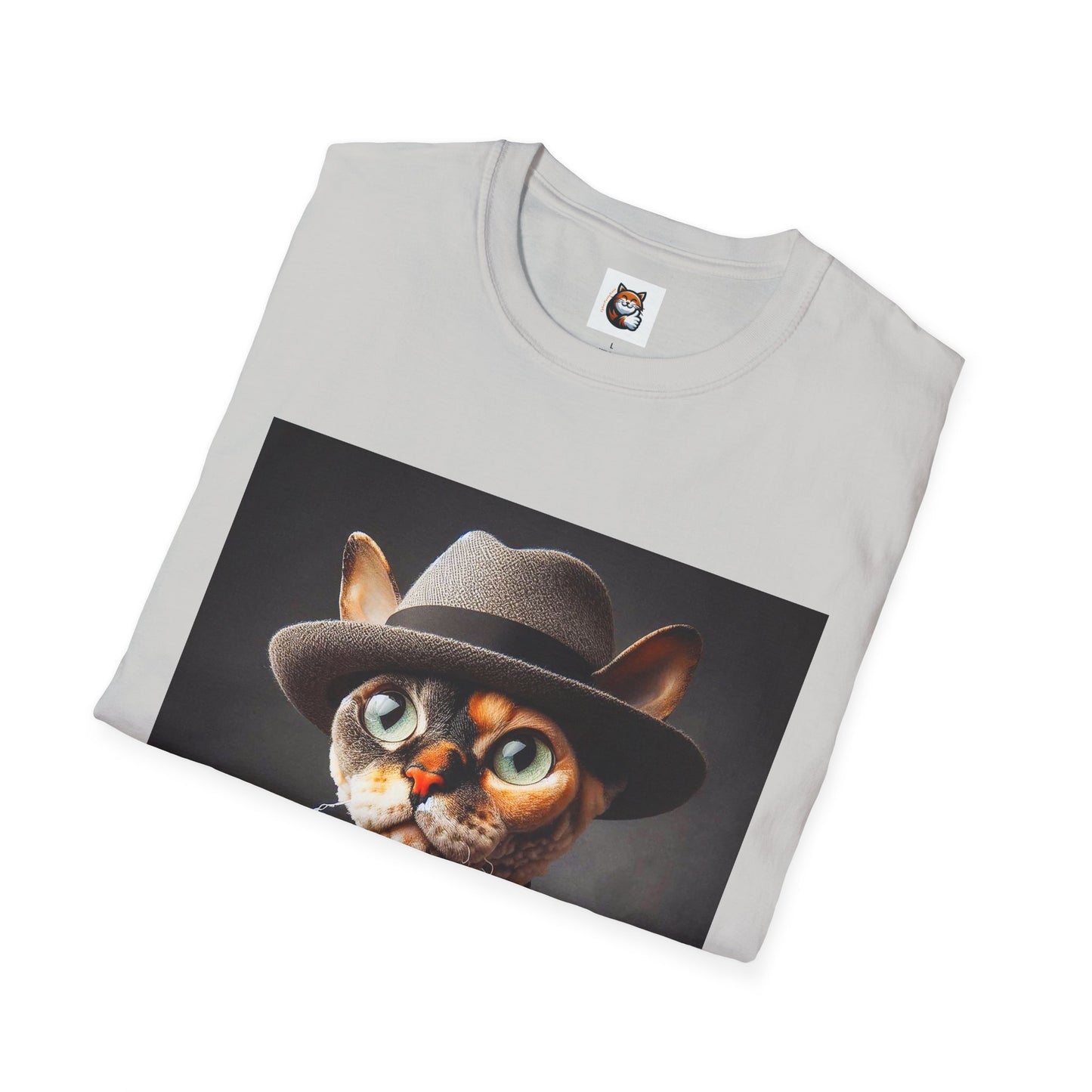 Devon Rex Cat hat and tie Softstyle T-Shirt