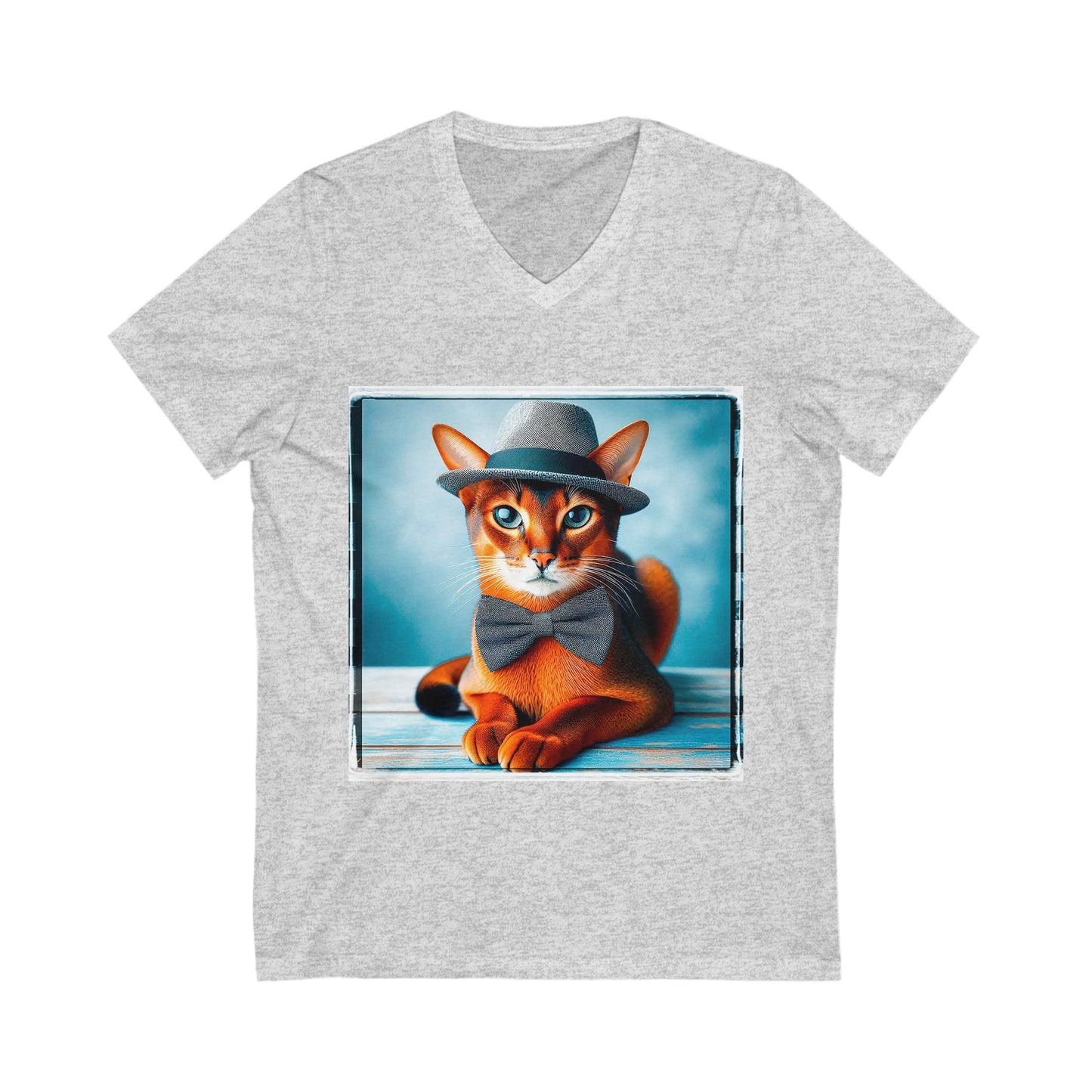Abyssinian bow tie cutie Jersey Short Sleeve V-Neck Tee