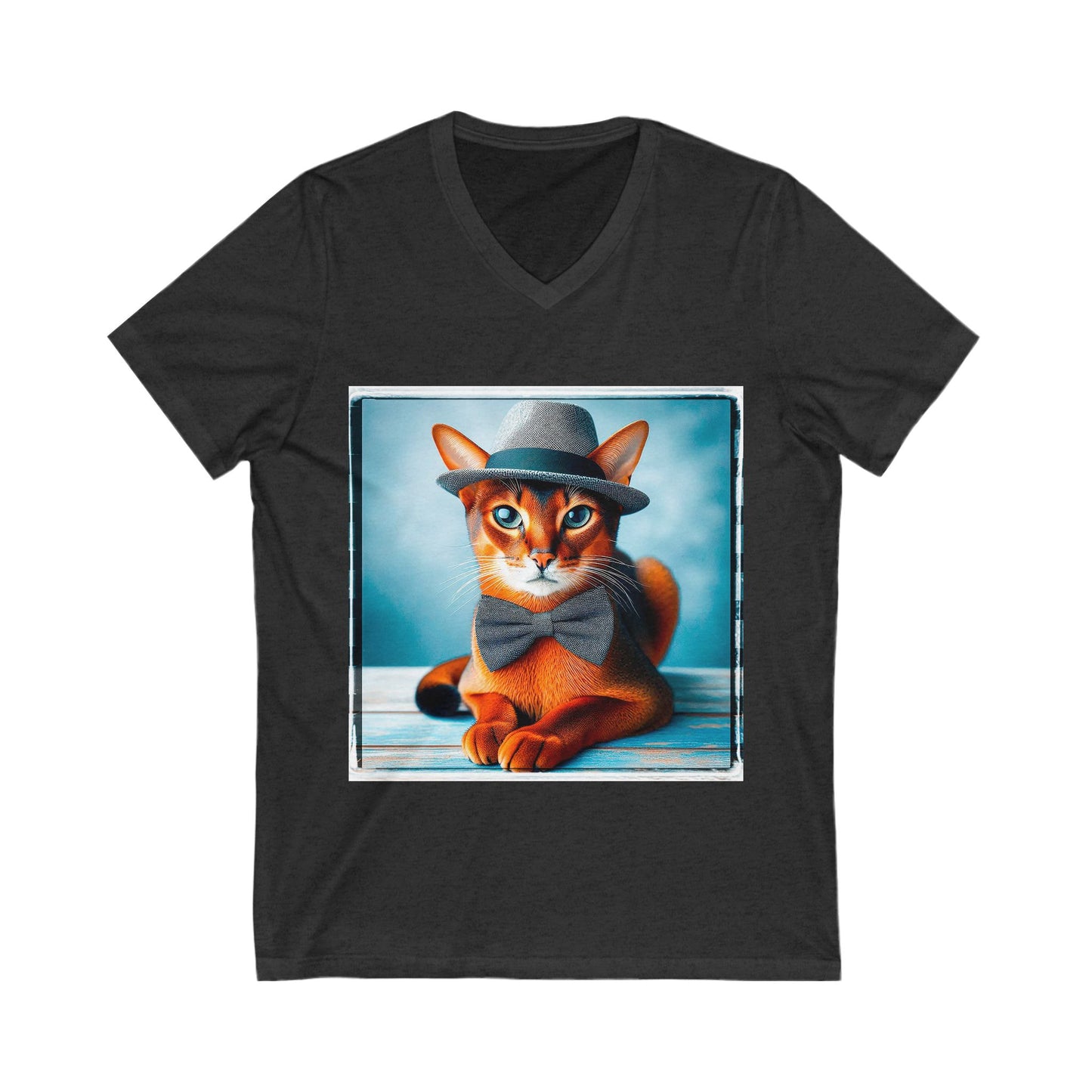 Abyssinian bow tie cutie Jersey Short Sleeve V-Neck Tee